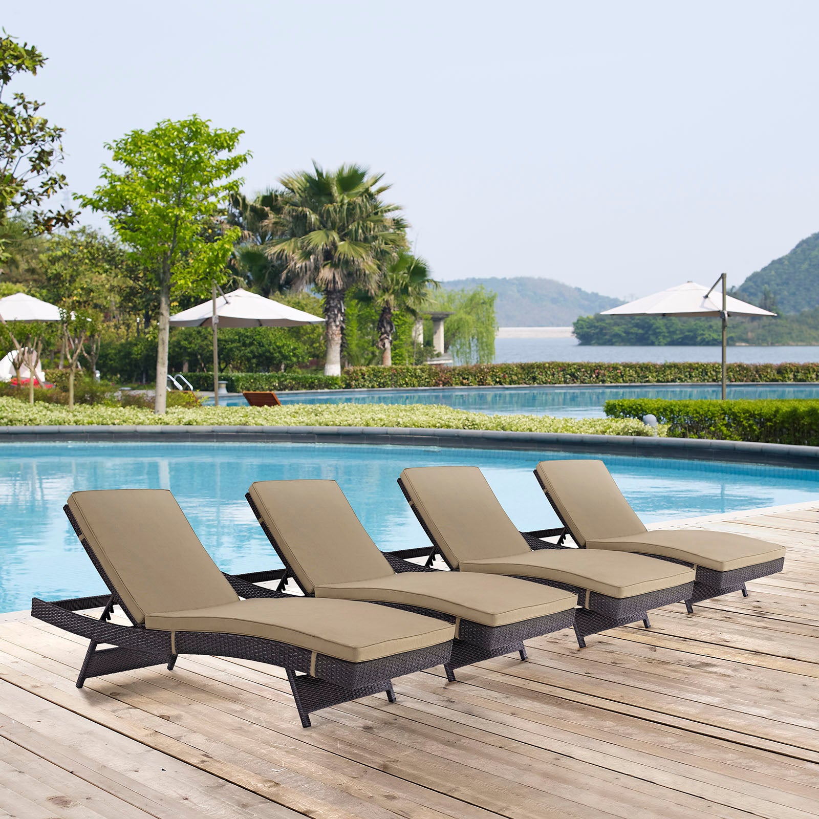 Convene Chaise Outdoor Patio Set of 4 - Image 2
