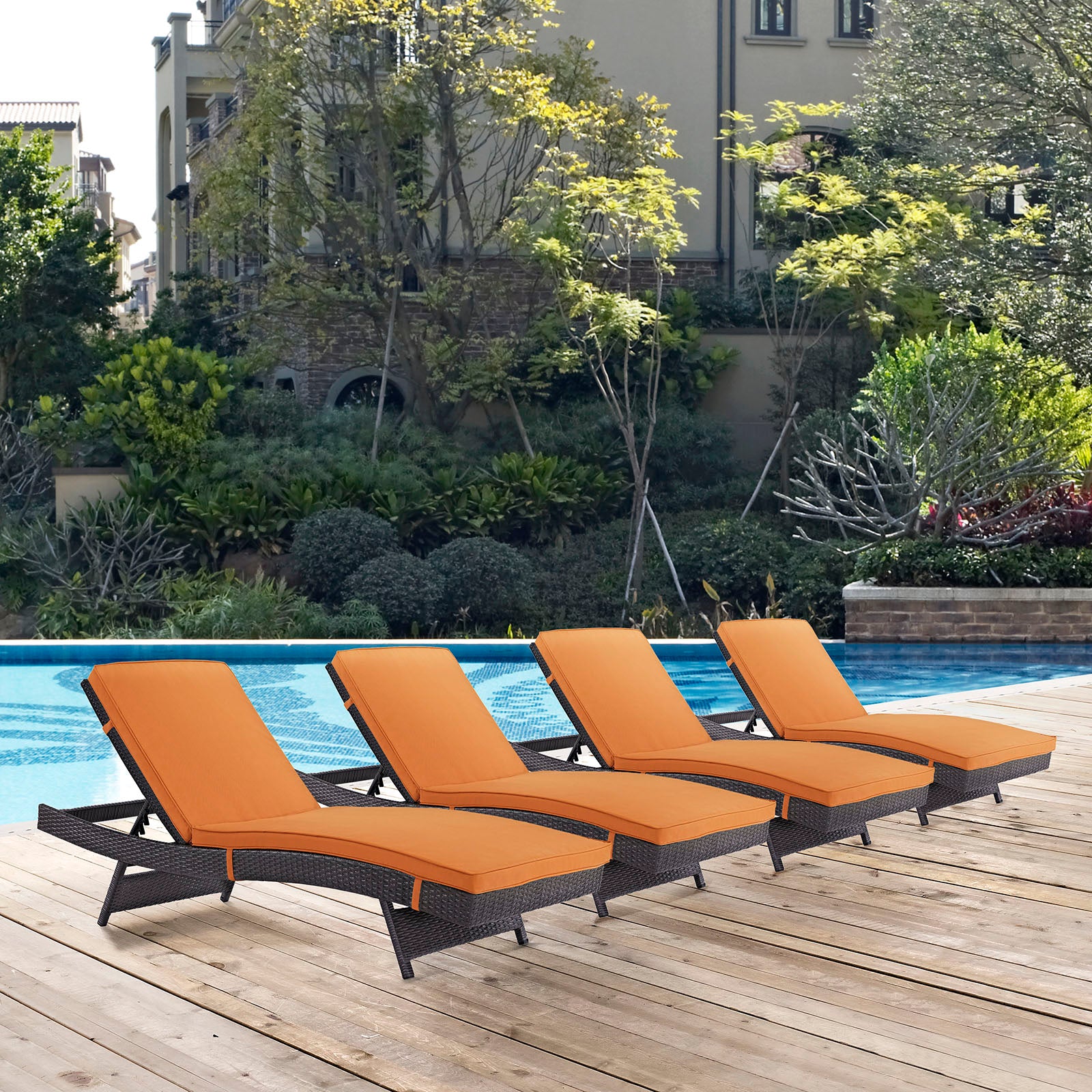 Convene Chaise Outdoor Patio Set of 4 - Image 6