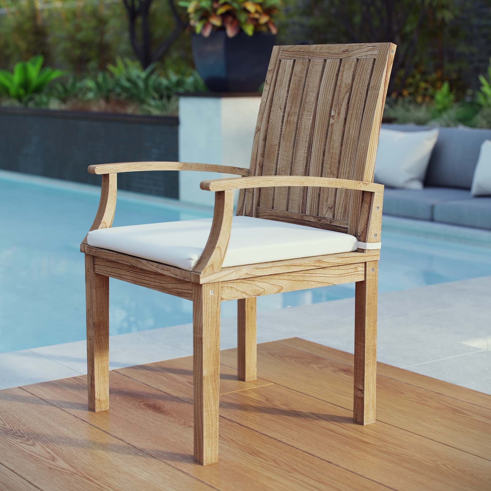 Marina Outdoor Patio Teak Dining Chair - Image 2