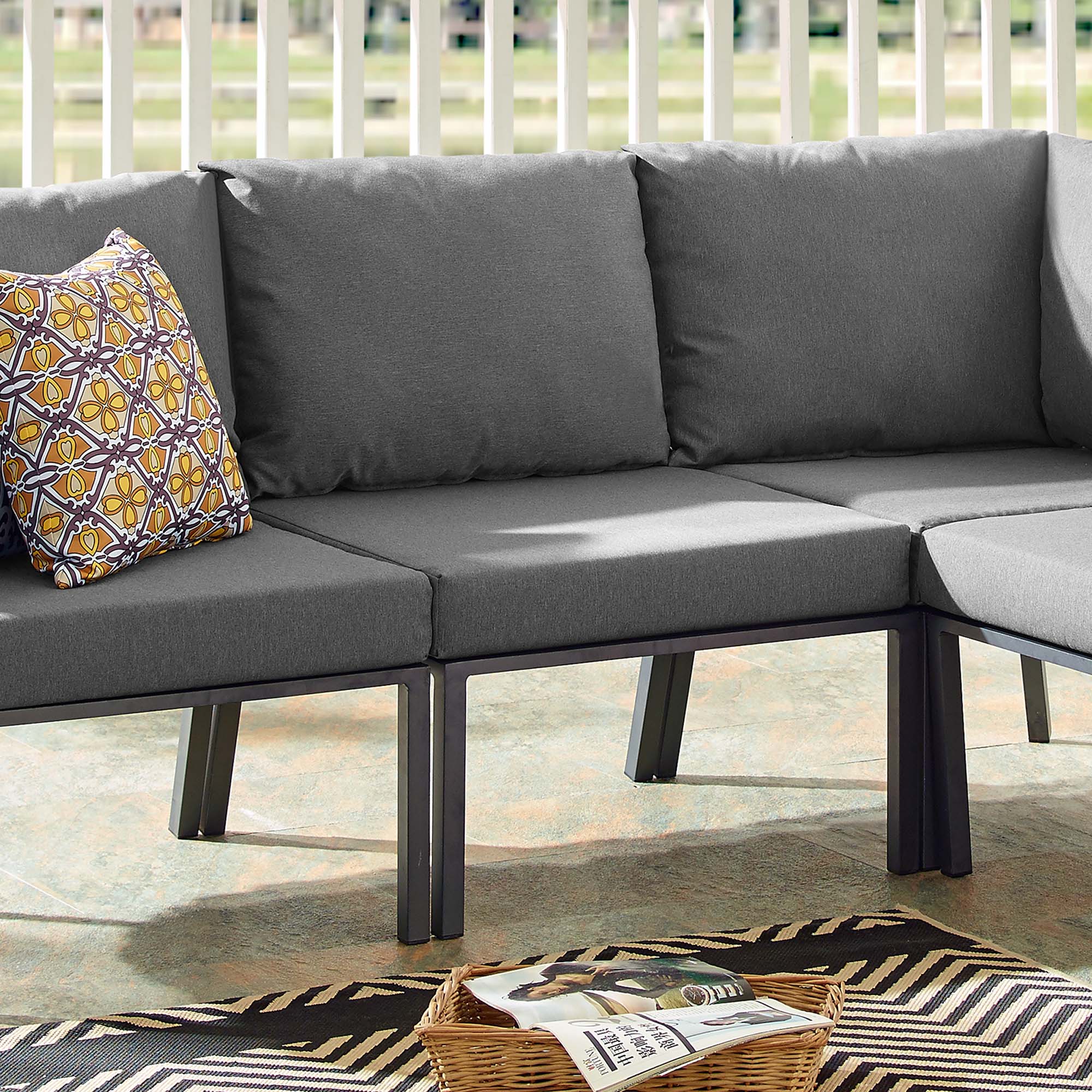 Riverside Outdoor Patio Aluminum Armless Chair - Image 3