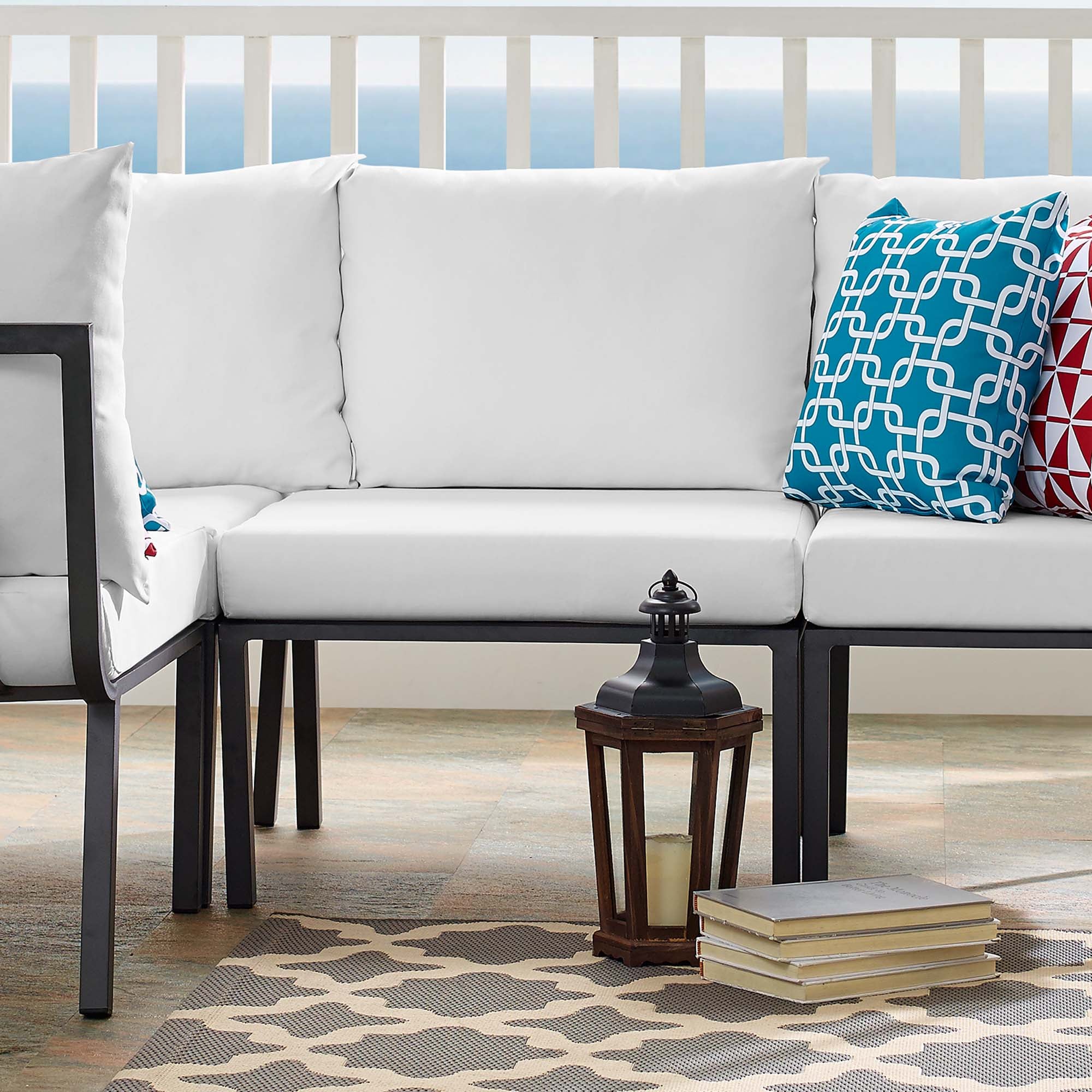 Riverside Outdoor Patio Aluminum Armless Chair - Image 10