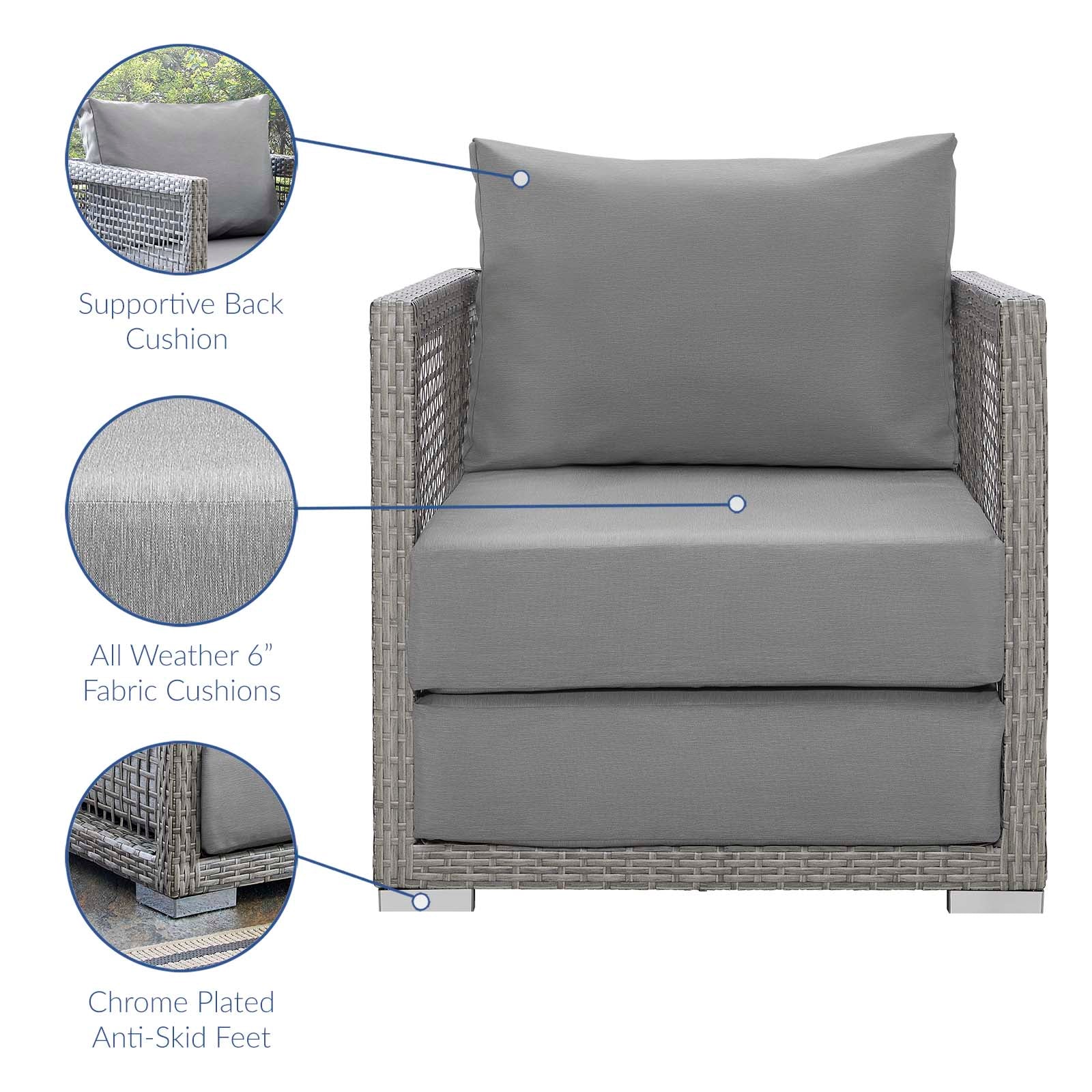 Aura 3 Piece Outdoor Patio Wicker Rattan Set - Image 2
