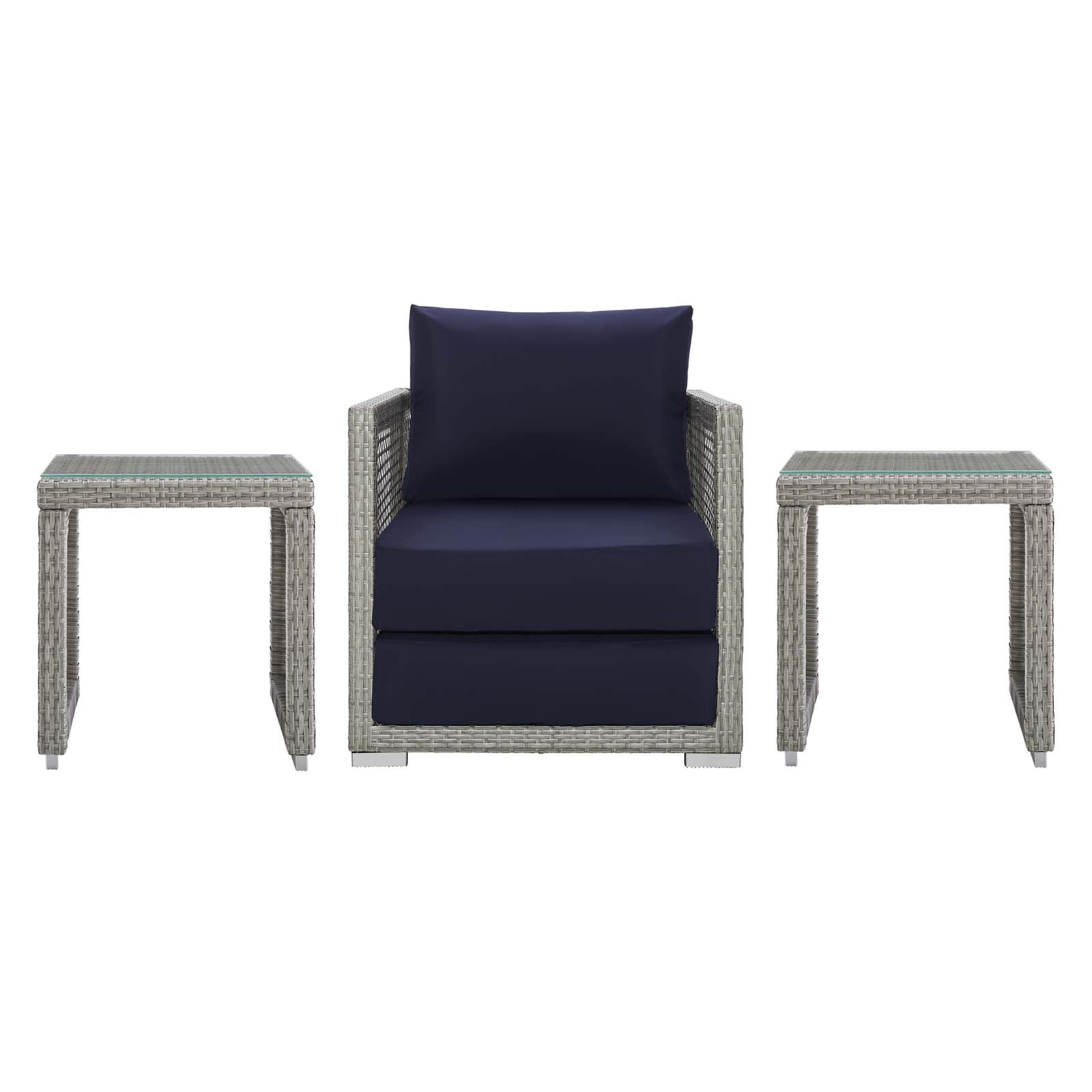 Aura 3 Piece Outdoor Patio Wicker Rattan Set - Image 10