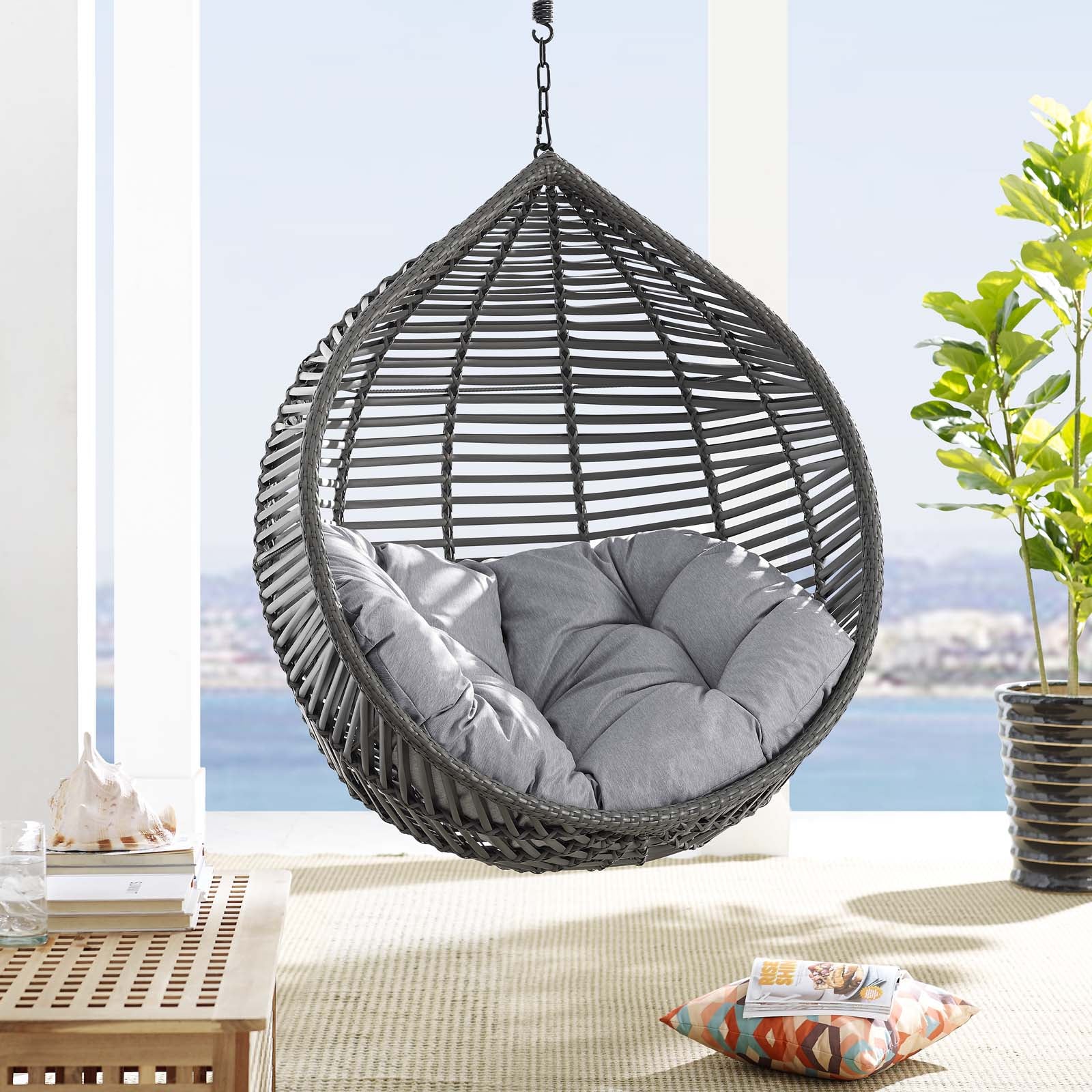 Garner Teardrop Outdoor Patio Swing Chair - Image 4