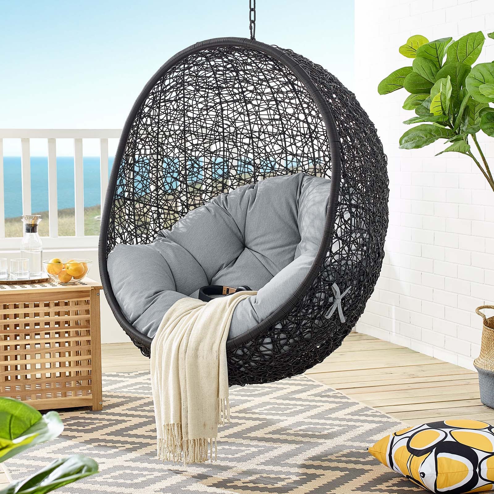 Encase Swing Outdoor Patio Lounge Chair Without Stand - Image 8
