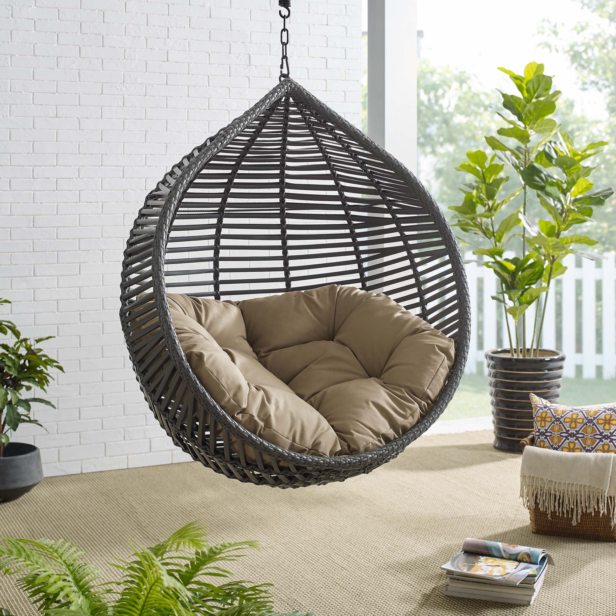 Garner Teardrop Outdoor Patio Swing Chair Without Stand - Image 6