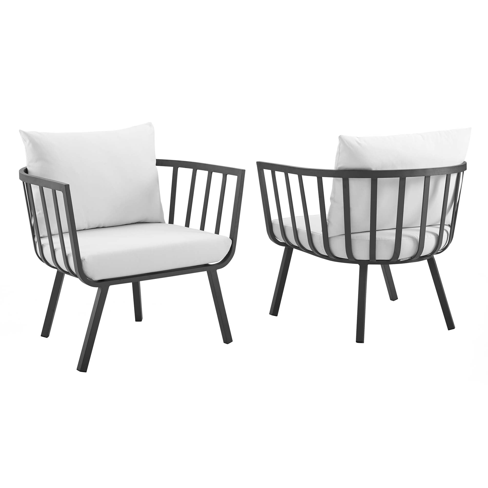 Riverside Outdoor Patio Aluminum Armchair Set of 2 - Image 10