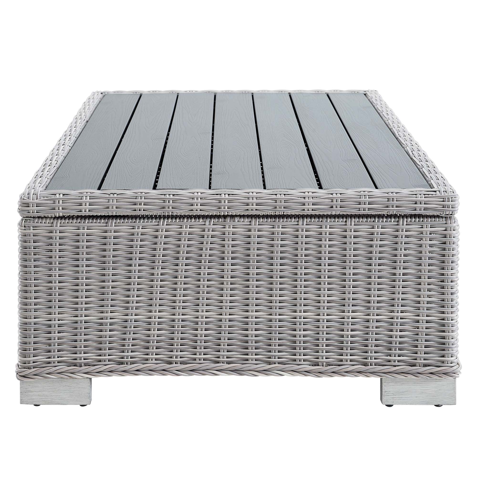 Conway 45" Outdoor Patio Wicker Rattan Coffee Table - Image 7