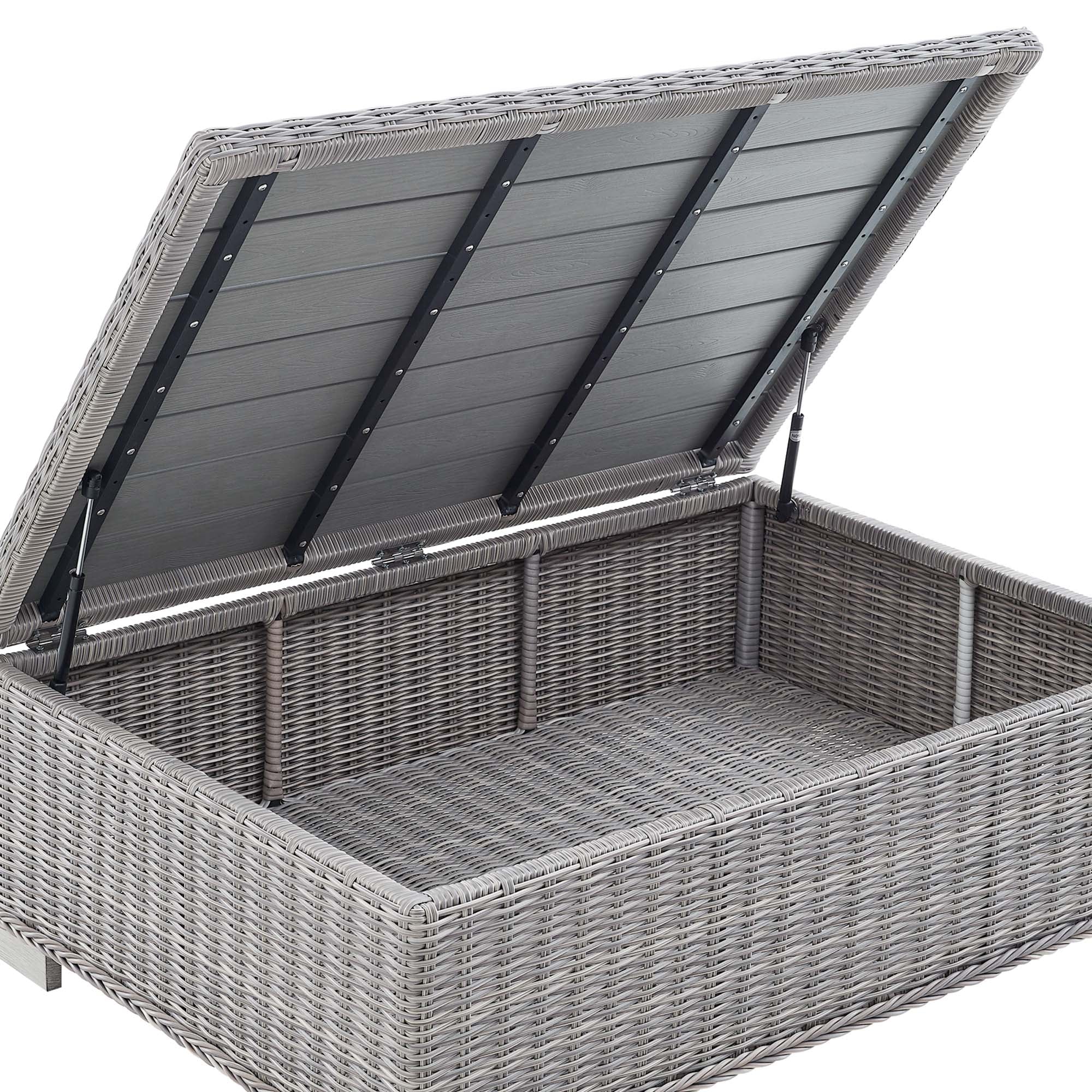 Conway 45" Outdoor Patio Wicker Rattan Coffee Table - Image 6
