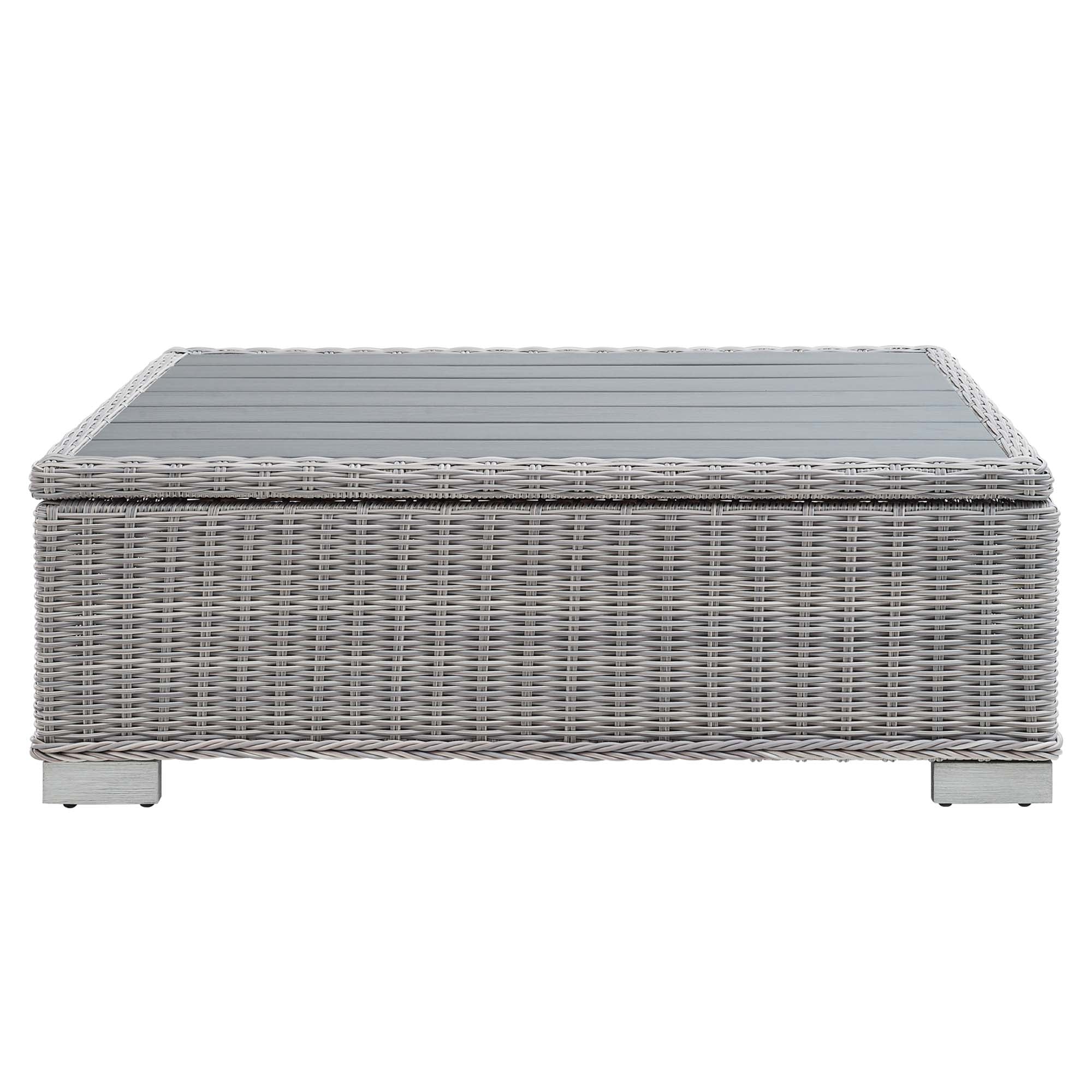 Conway 45" Outdoor Patio Wicker Rattan Coffee Table - Image 8