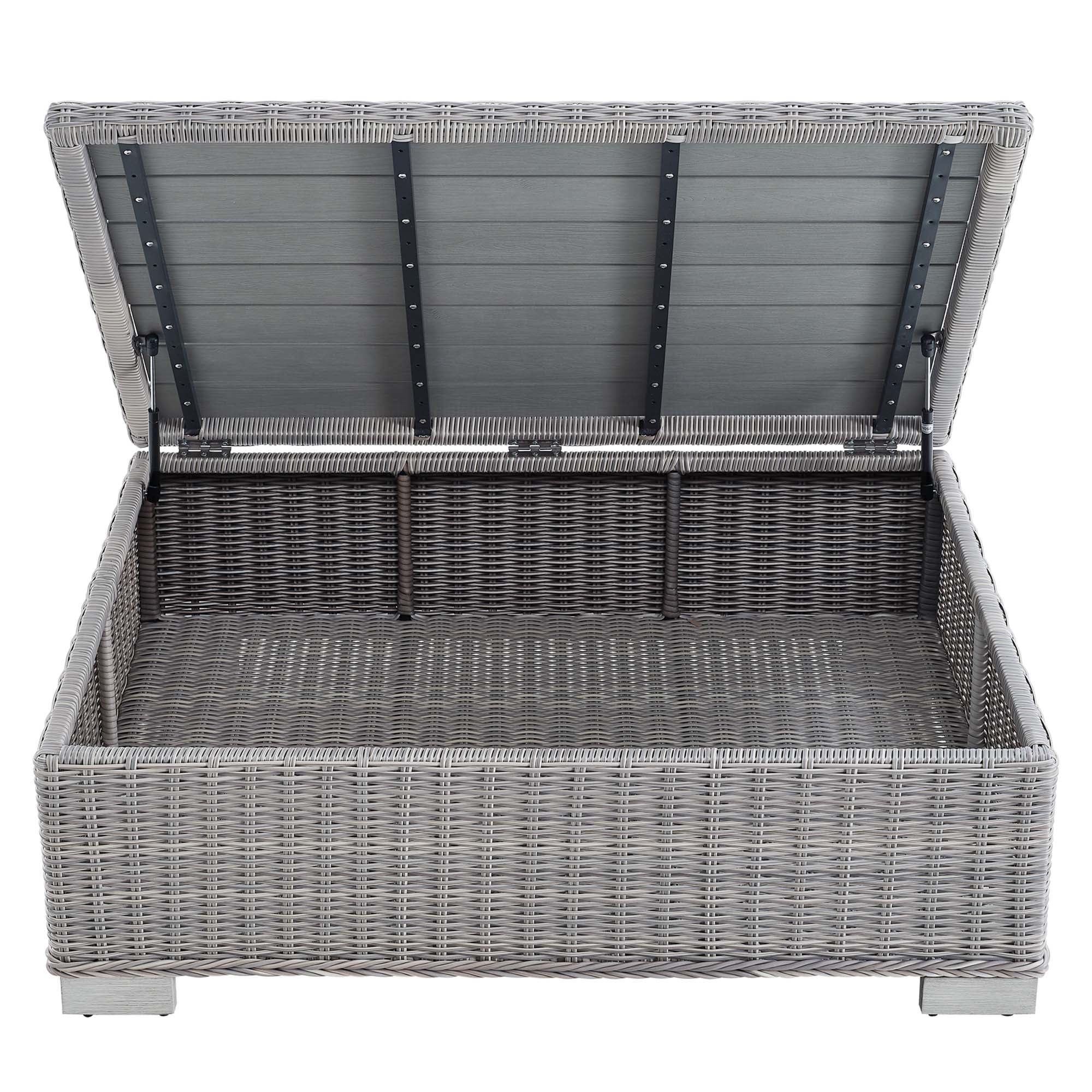 Conway 45" Outdoor Patio Wicker Rattan Coffee Table - Image 9