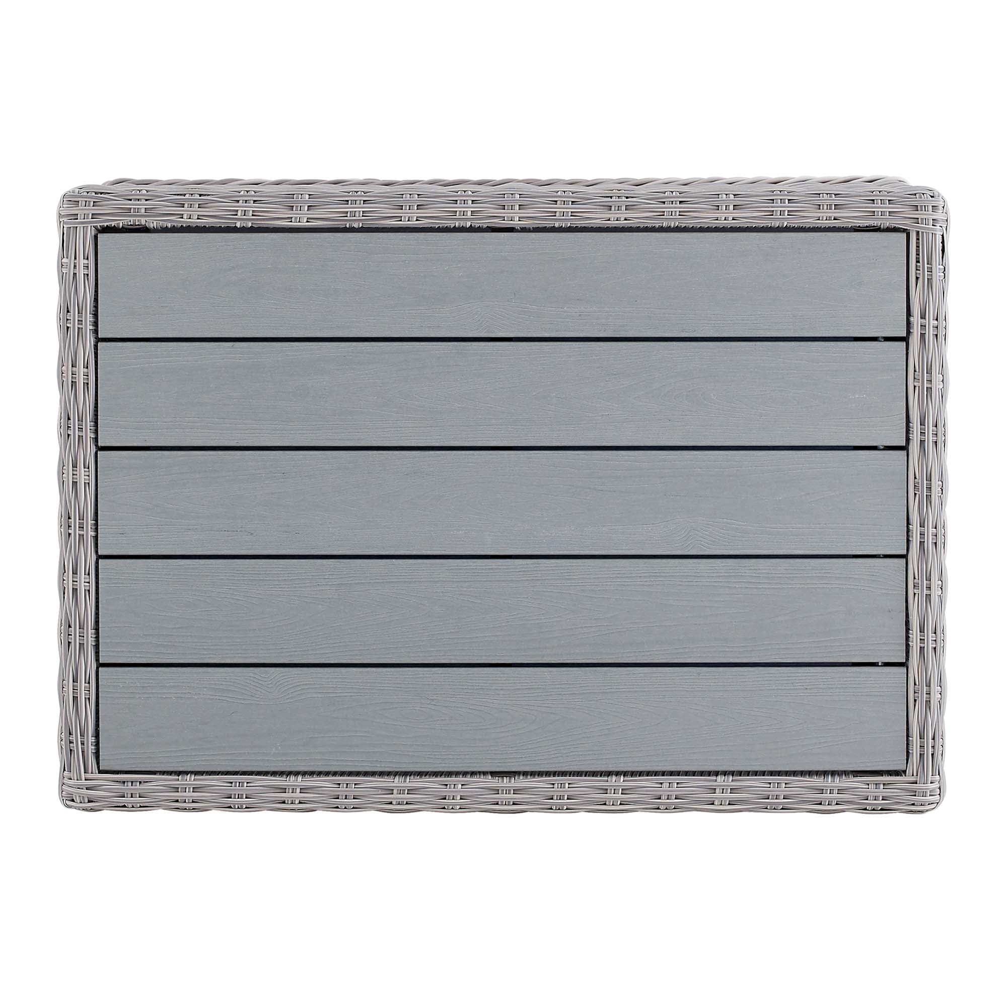 Conway 45" Outdoor Patio Wicker Rattan Coffee Table - Image 10