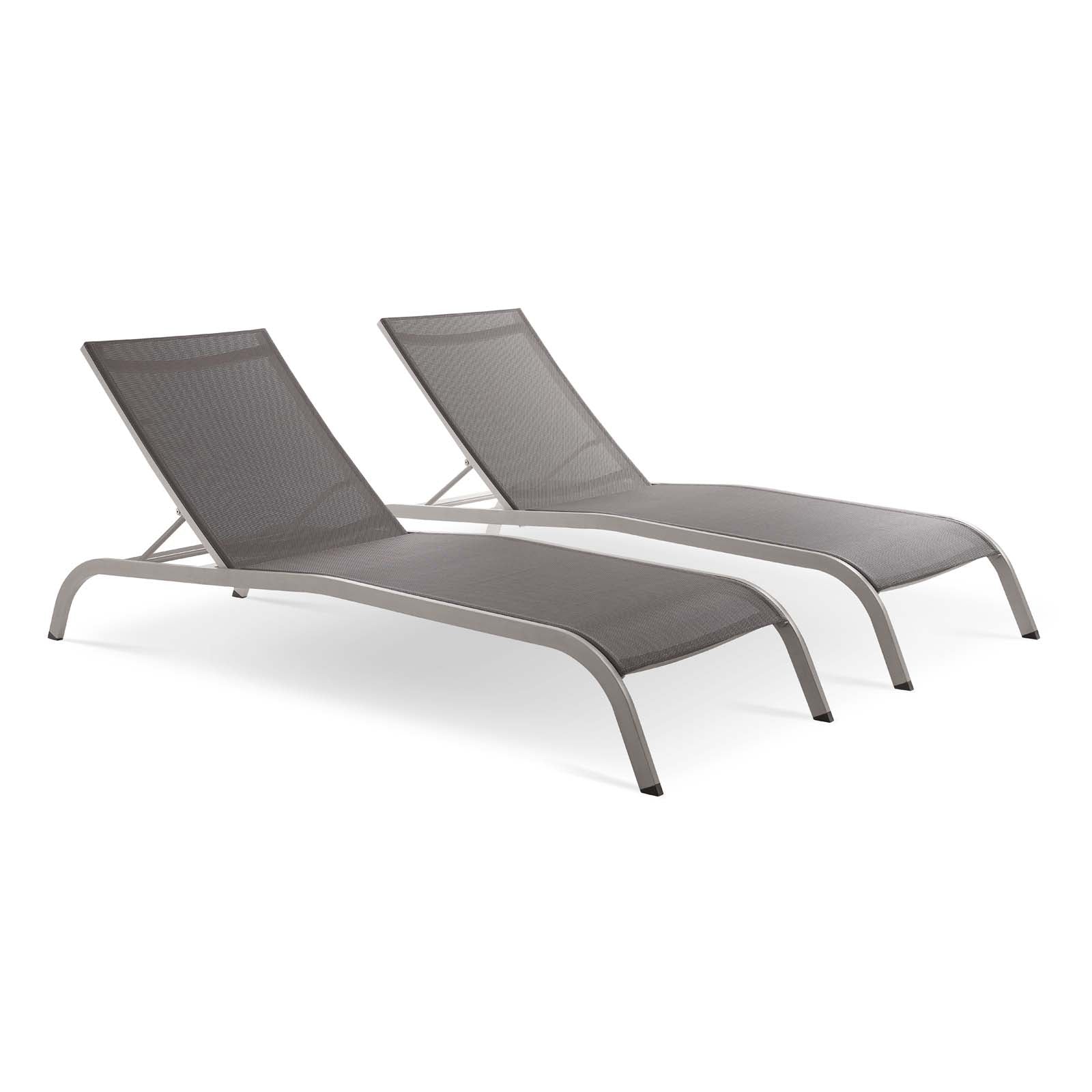 Savannah Outdoor Patio Mesh Chaise Lounge Set of 2 - Image 7