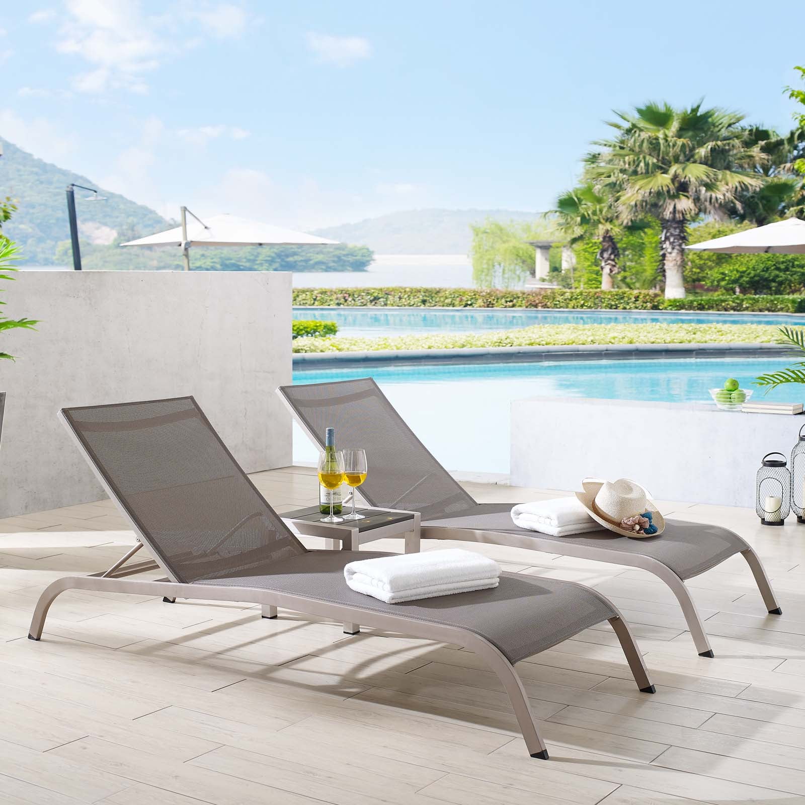 Savannah 3 Piece Outdoor Patio Mesh Set - Image 8
