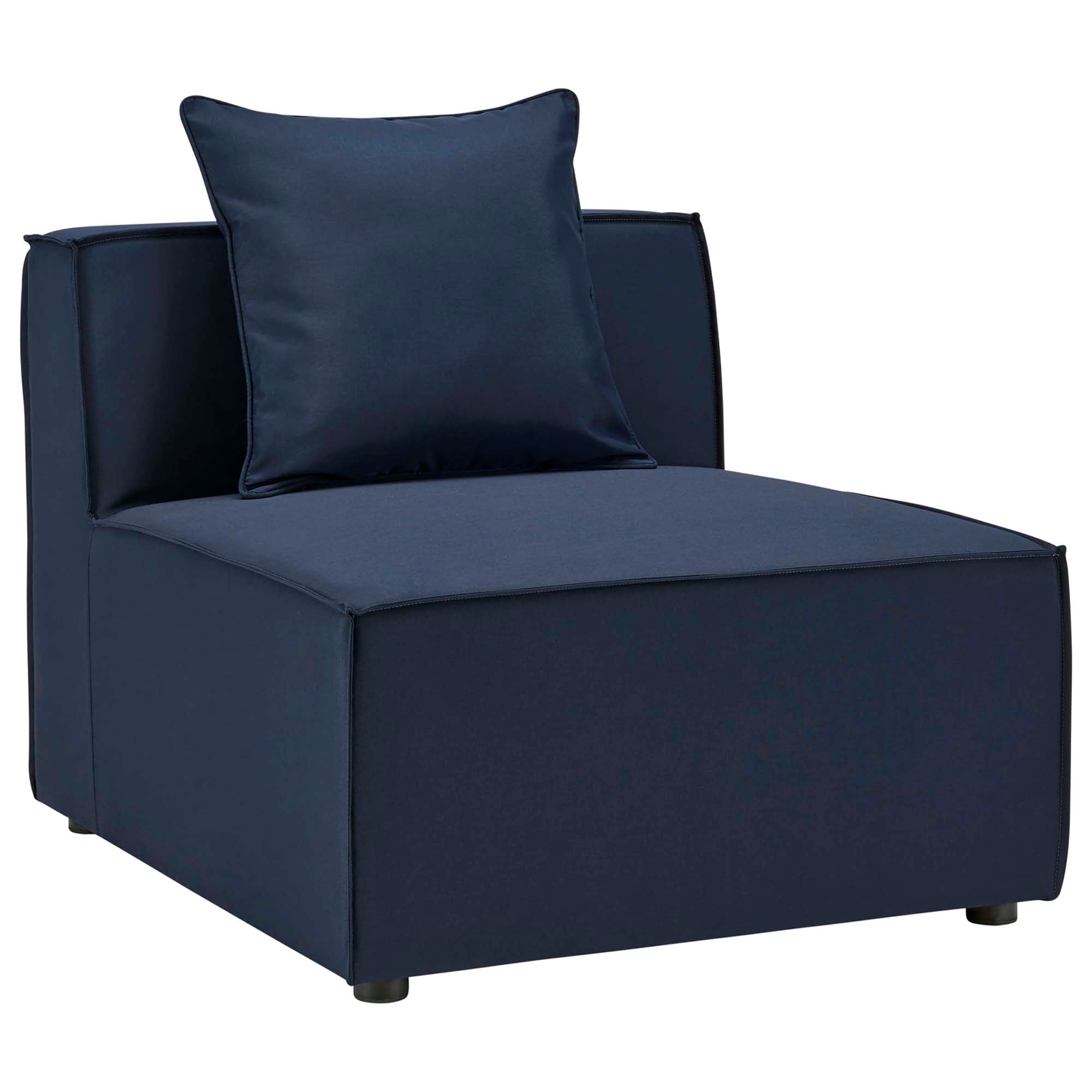 Saybrook Outdoor Patio Upholstered Sectional Sofa Armless Chair - Image 9