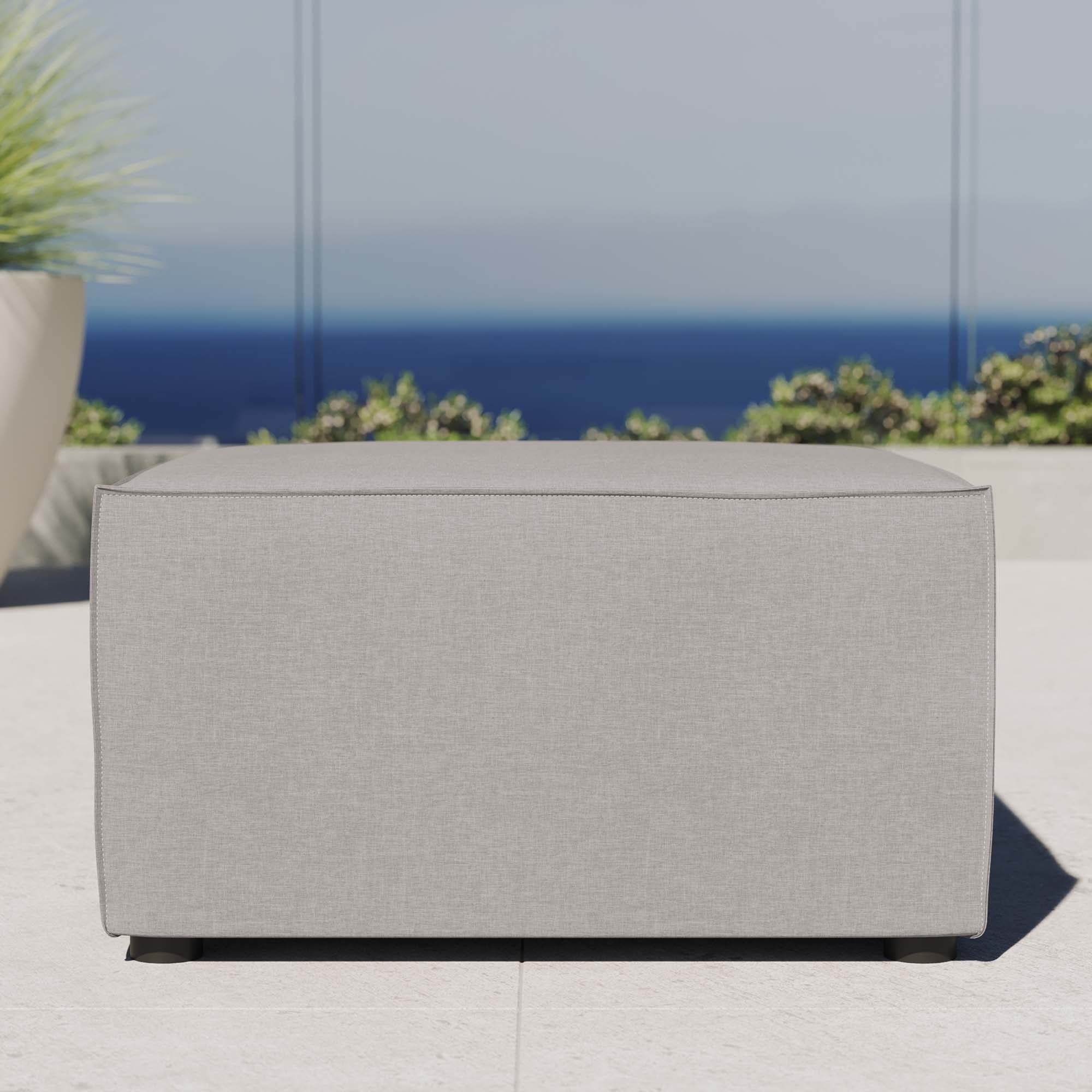 Saybrook Outdoor Patio Upholstered Sectional Sofa Ottoman - Image 2