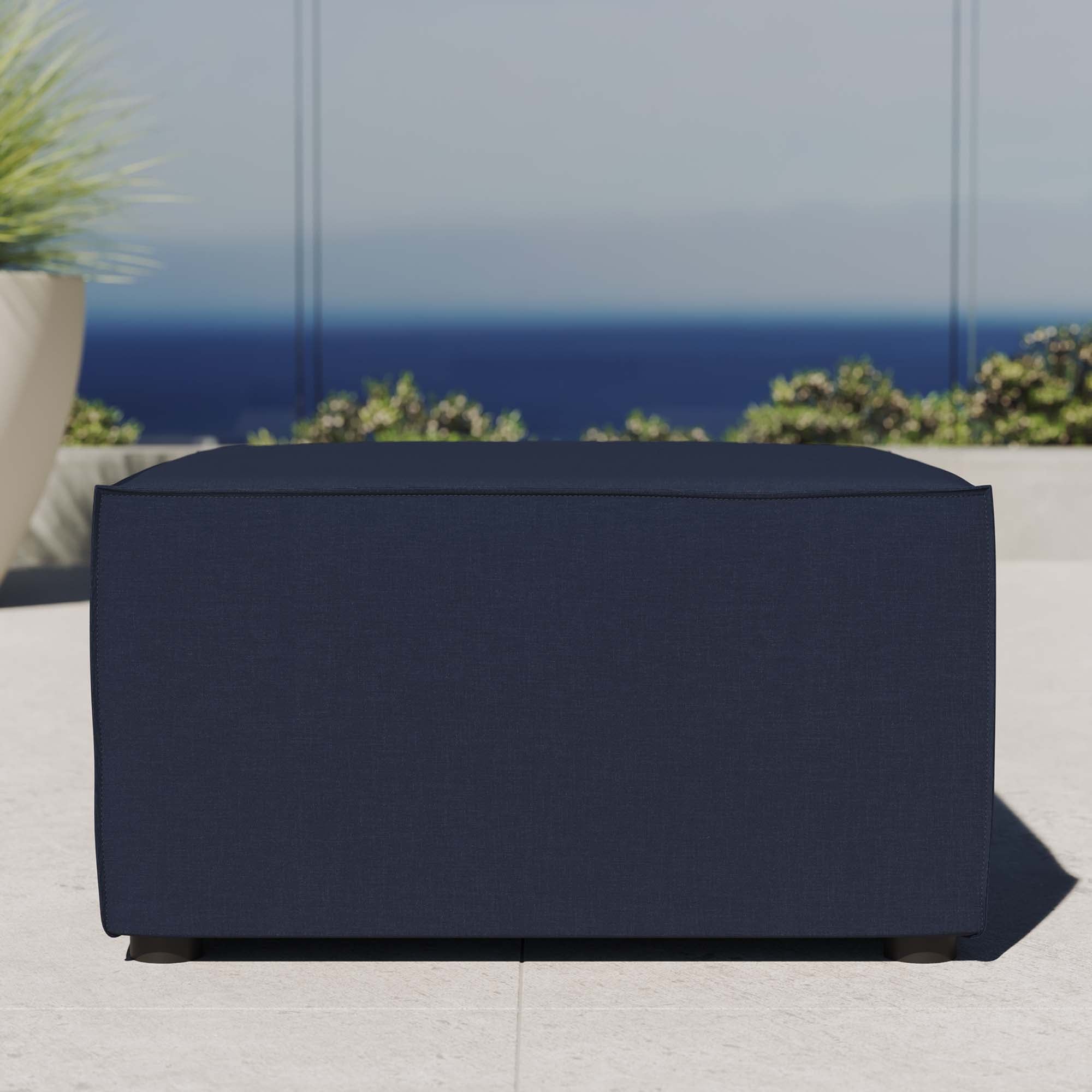 Saybrook Outdoor Patio Upholstered Sectional Sofa Ottoman - Image 7