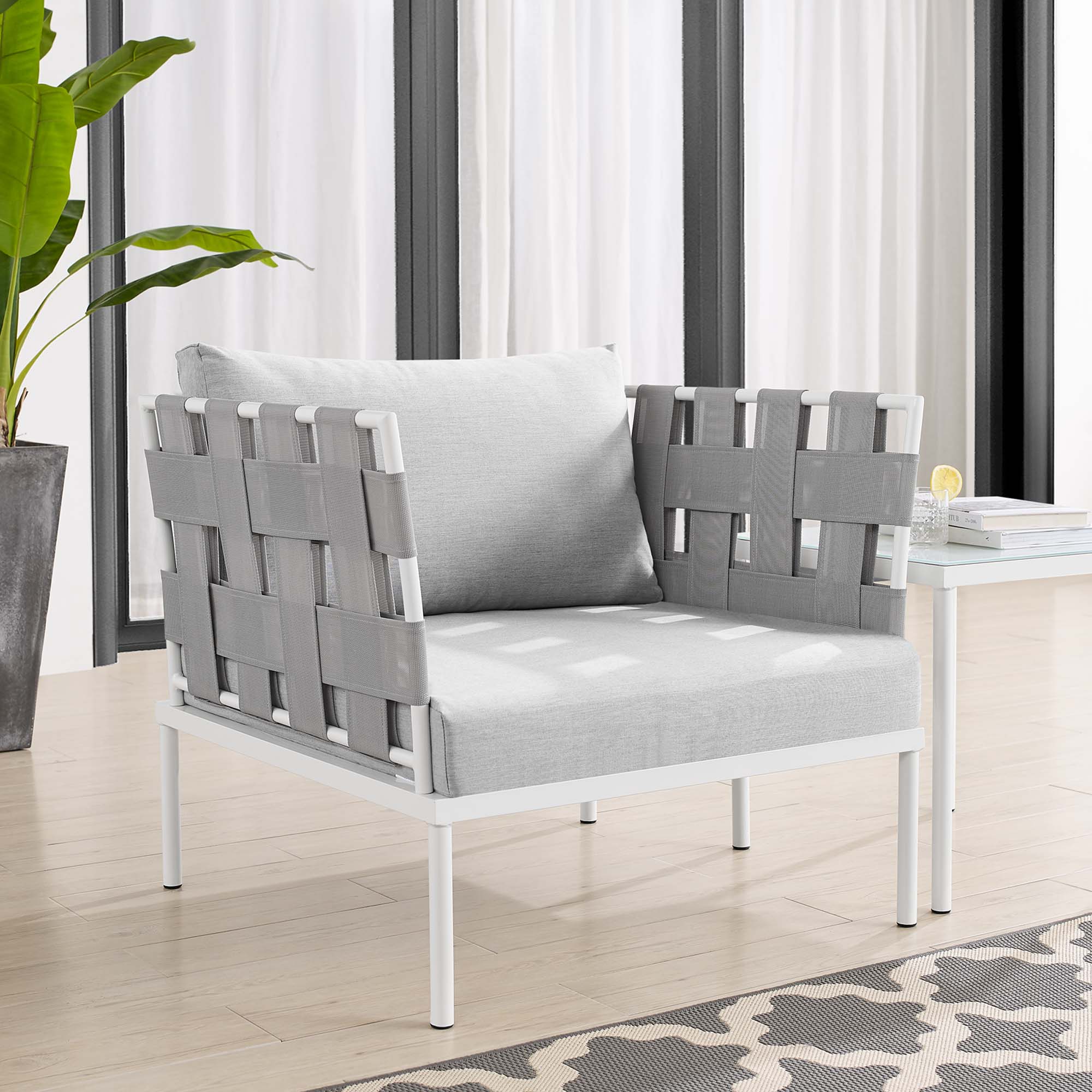 Harmony Sunbrella Outdoor Patio Aluminum Armchair - Image 2