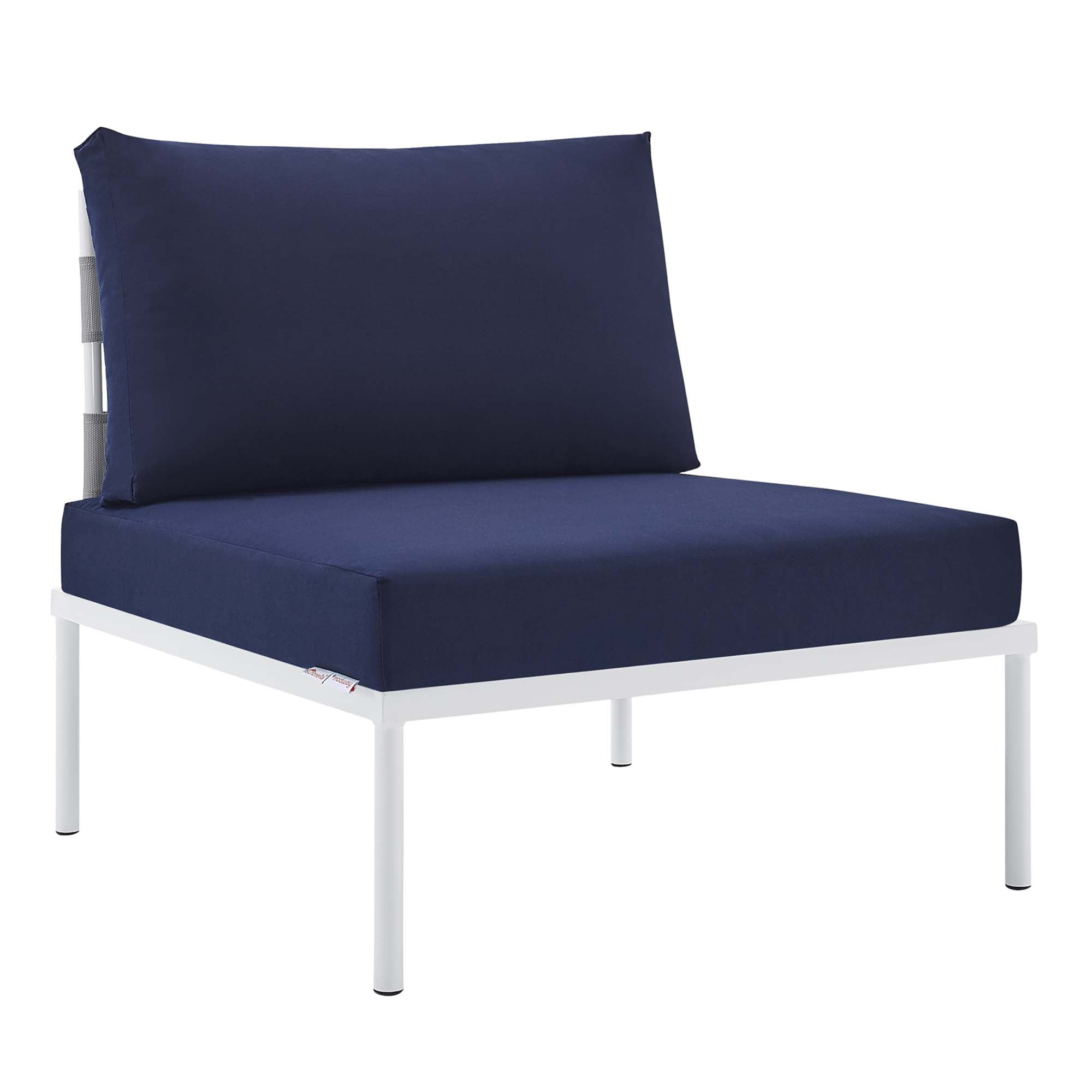 Harmony Sunbrella Outdoor Patio Aluminum Armless Chair - Image 10