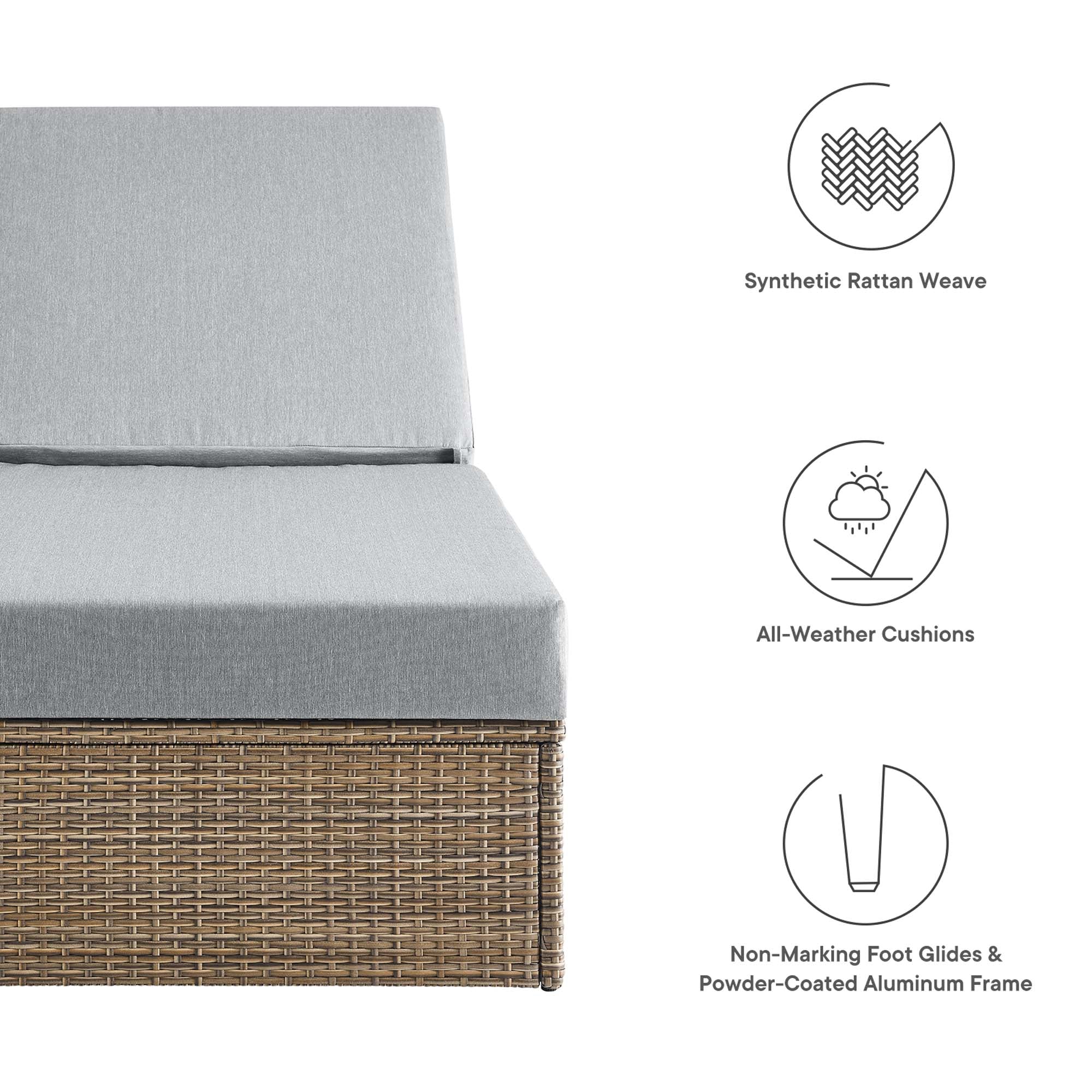 Convene Outdoor Patio Chaise Lounge Chair - Image 3