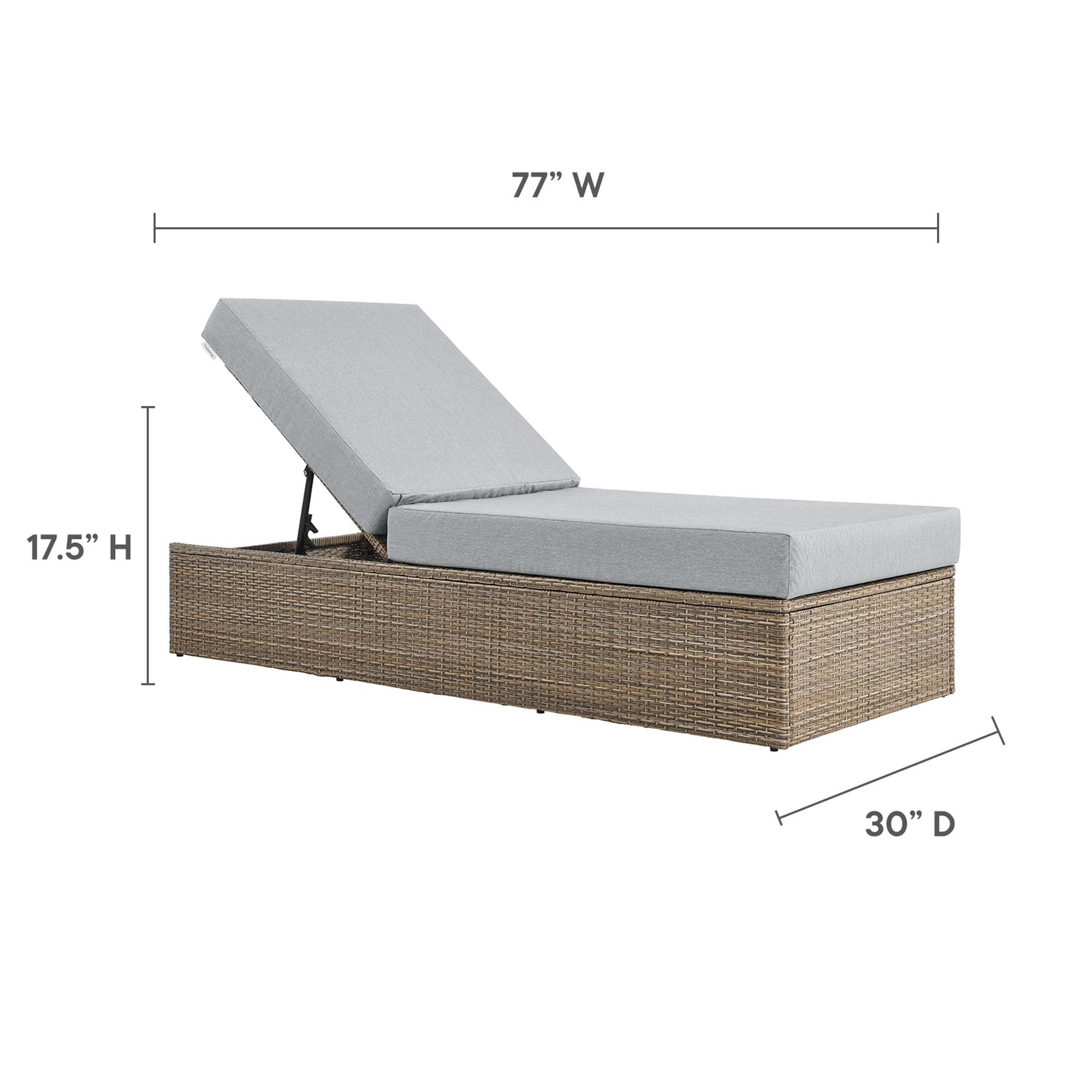 Convene Outdoor Patio Chaise Lounge Chair - Image 4