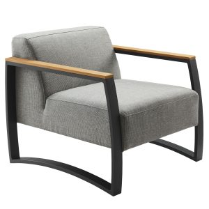 Sauve Outdoor Patio Aluminum and Fabric Armchair