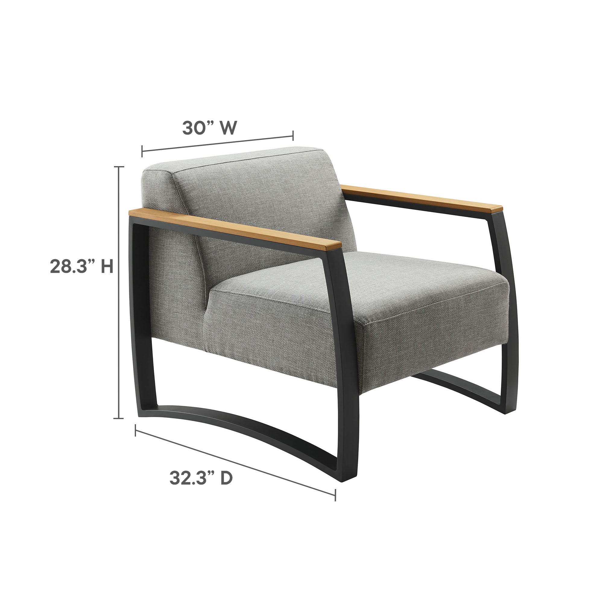 Sauve Outdoor Patio Aluminum and Fabric Armchair - Image 4