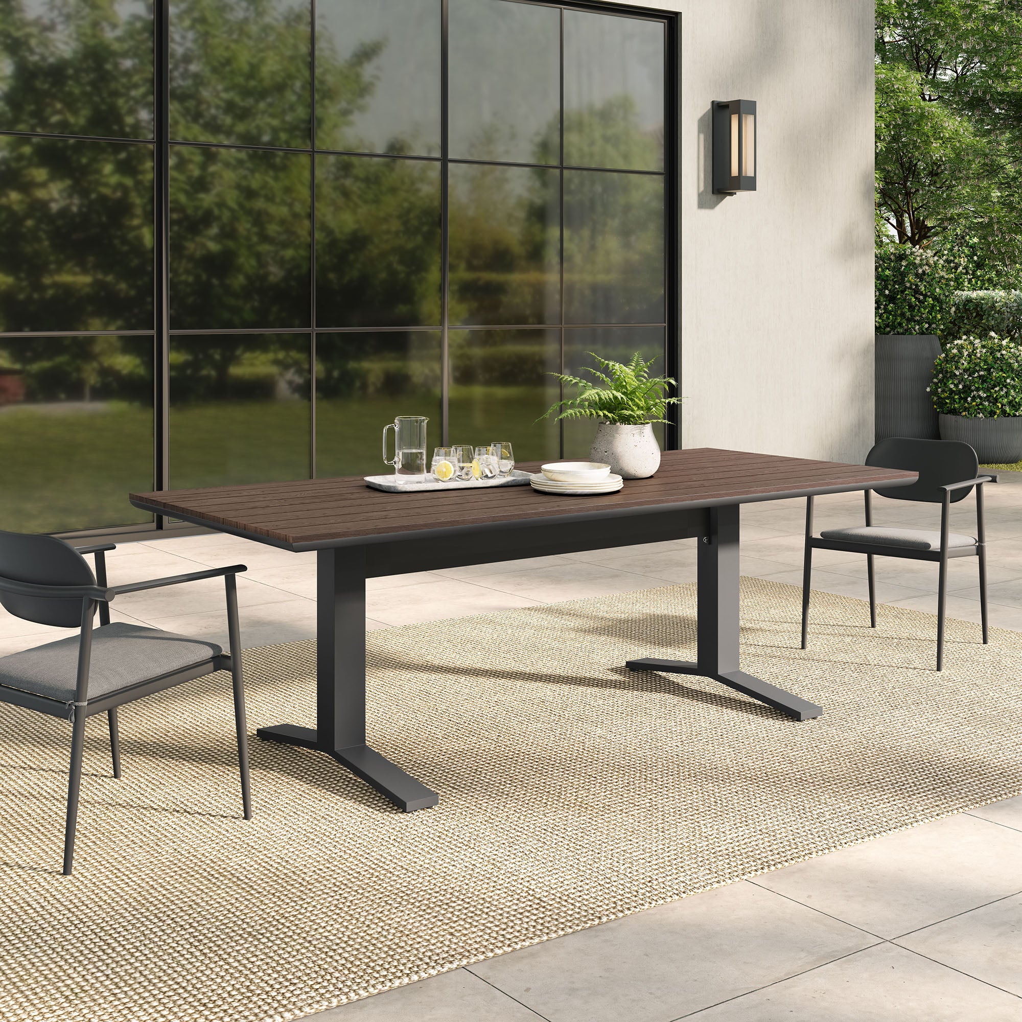 Gavelston 91" Outdoor Patio Aluminum Dining Table - Image 2