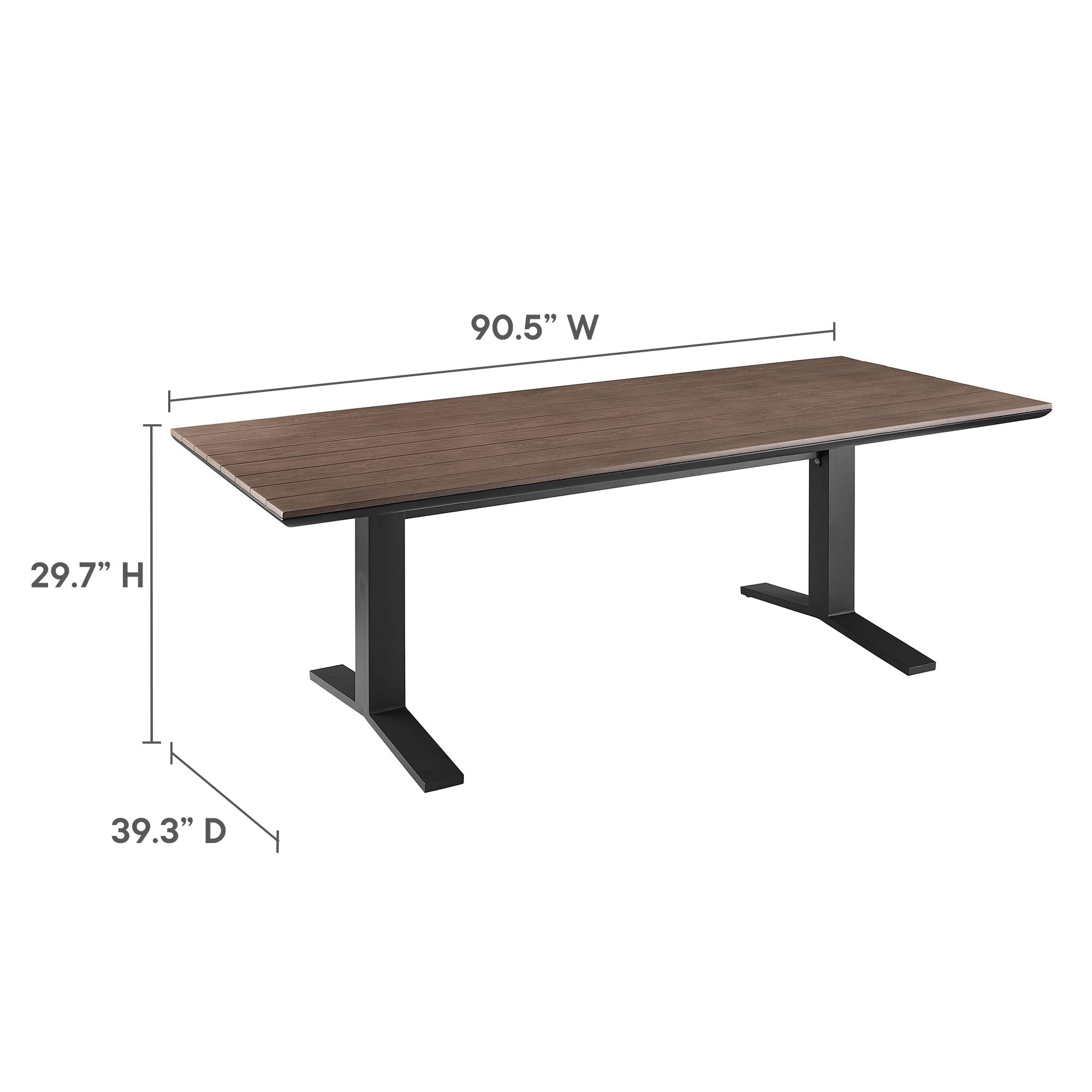 Gavelston 91" Outdoor Patio Aluminum Dining Table - Image 4