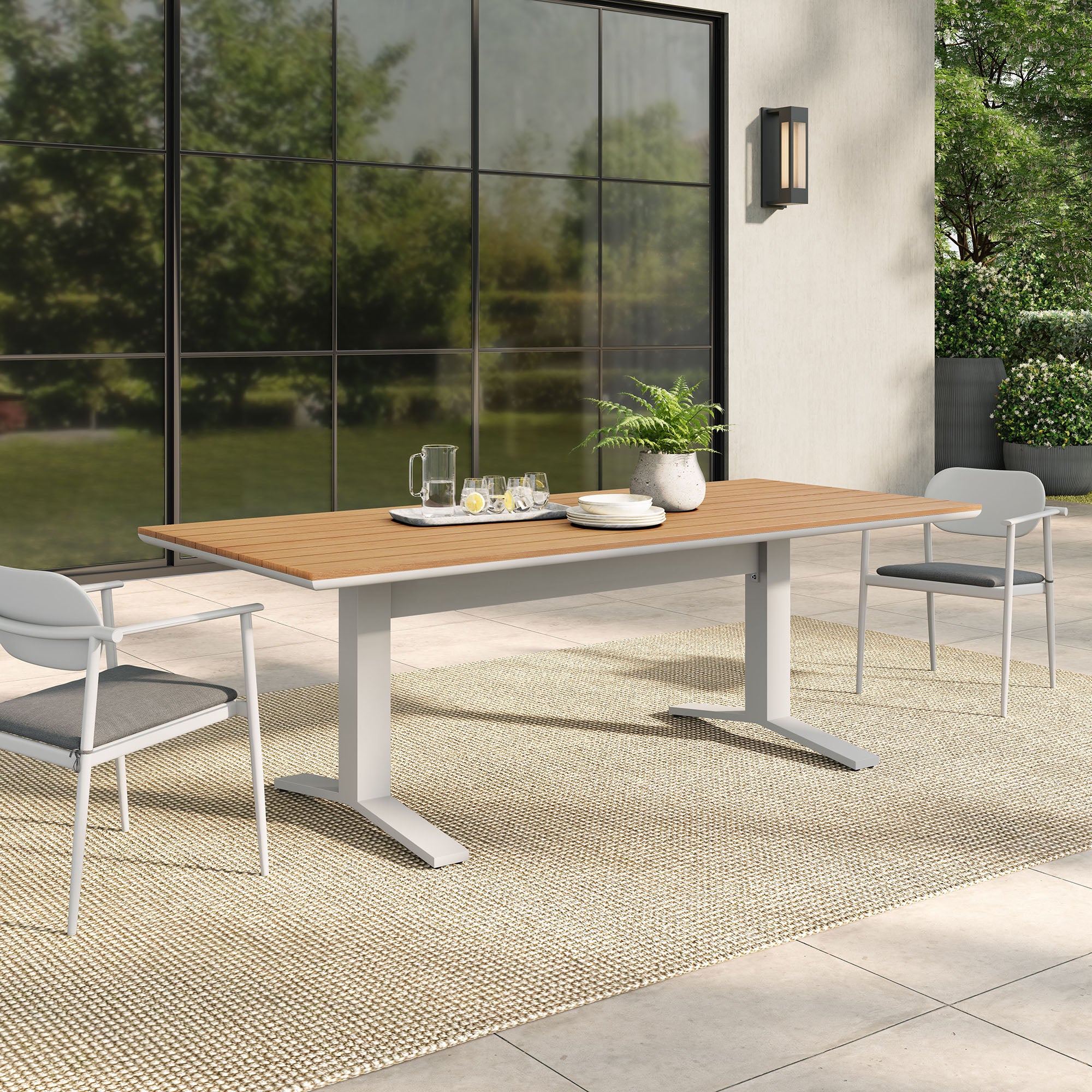 Gavelston 91" Outdoor Patio Aluminum Dining Table - Image 9