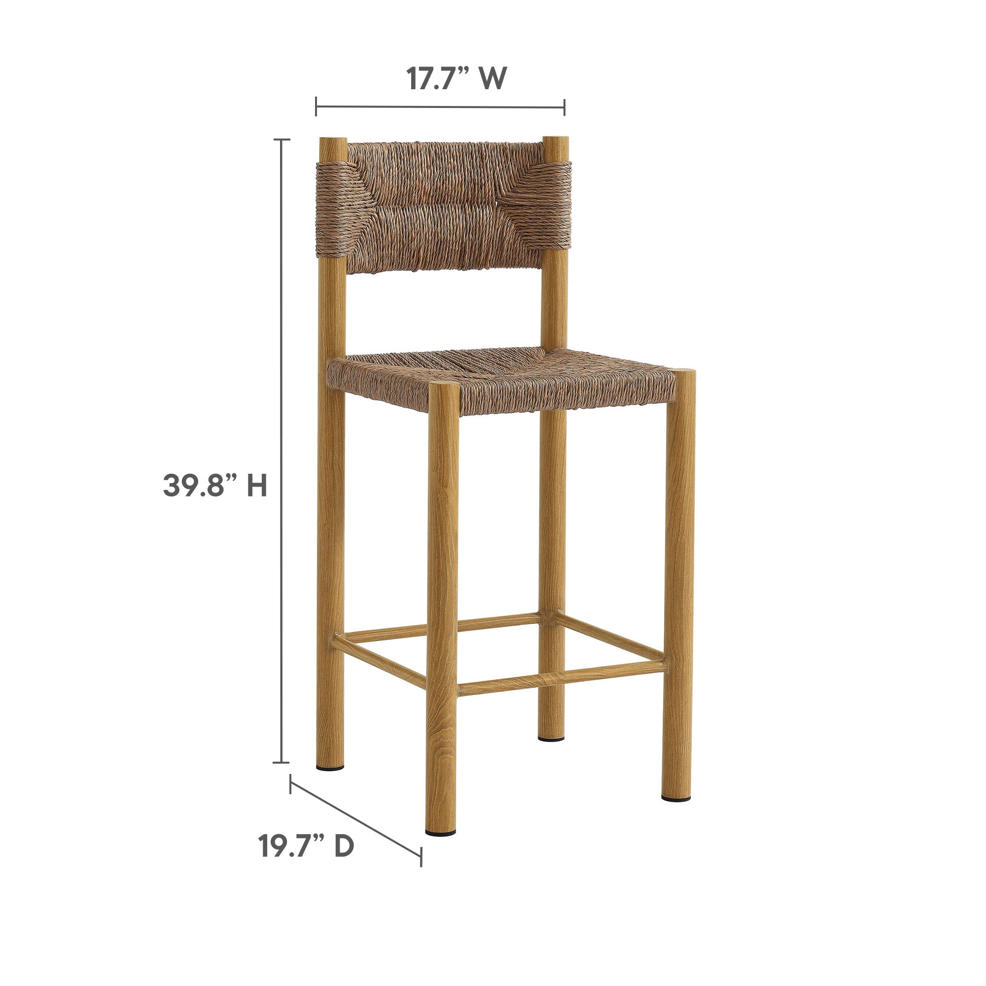Parkland Outdoor Patio Rattan and Aluminum Counter Stools Set of 2 - Image 5