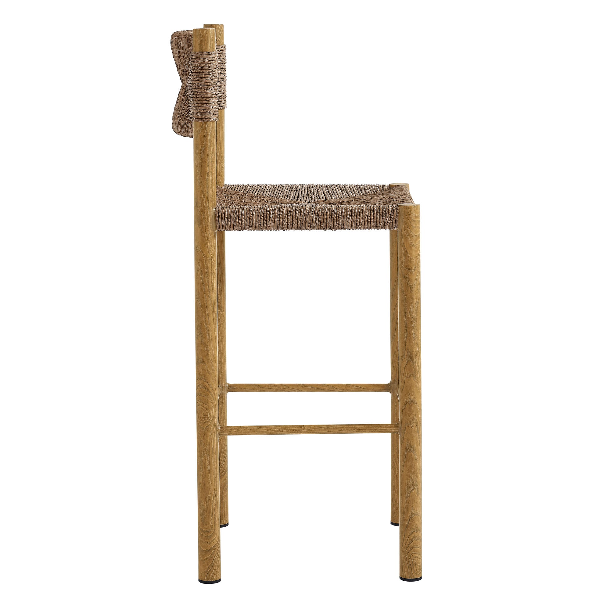 Parkland Outdoor Patio Rattan and Aluminum Bar Stools Set of 2 - Image 8