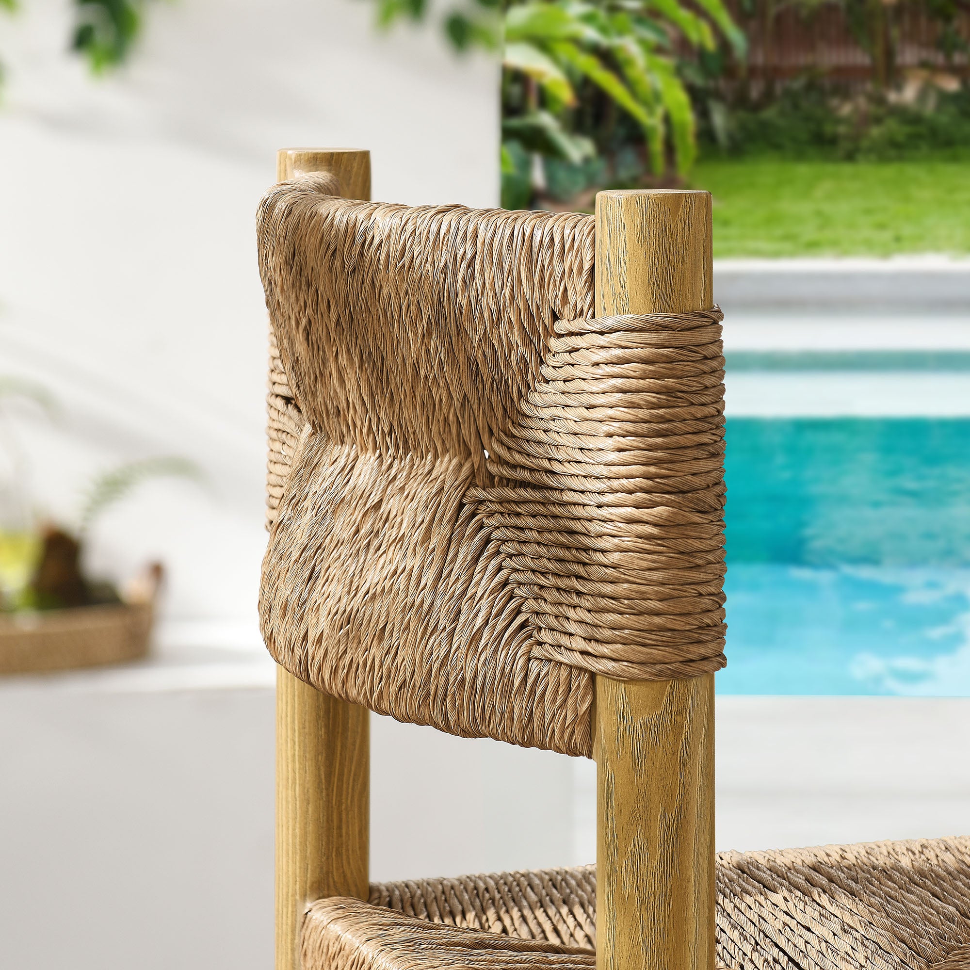 Parkland Outdoor Patio Rattan and Aluminum Bar Stools Set of 2 - Image 7