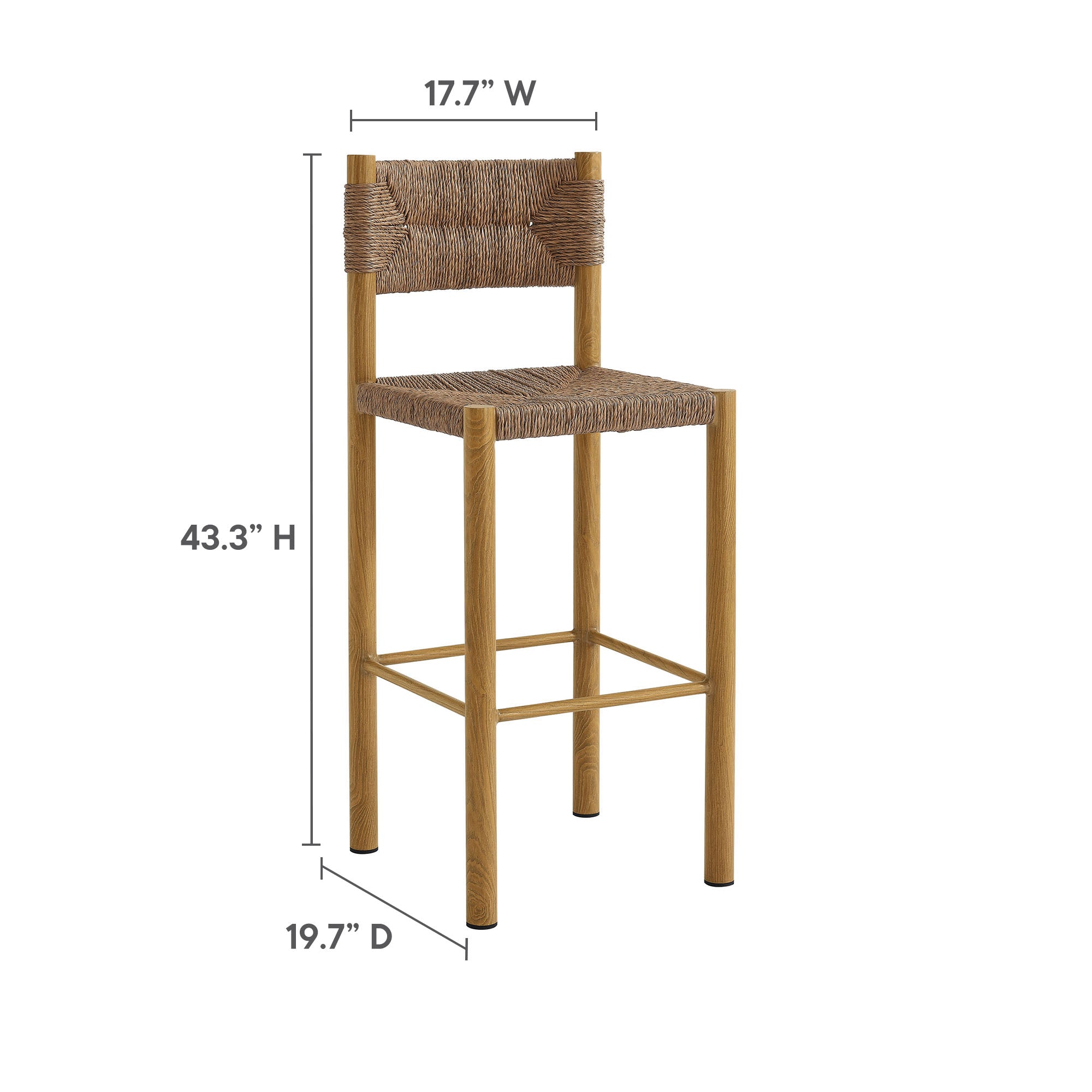 Parkland Outdoor Patio Rattan and Aluminum Bar Stools Set of 2 - Image 5