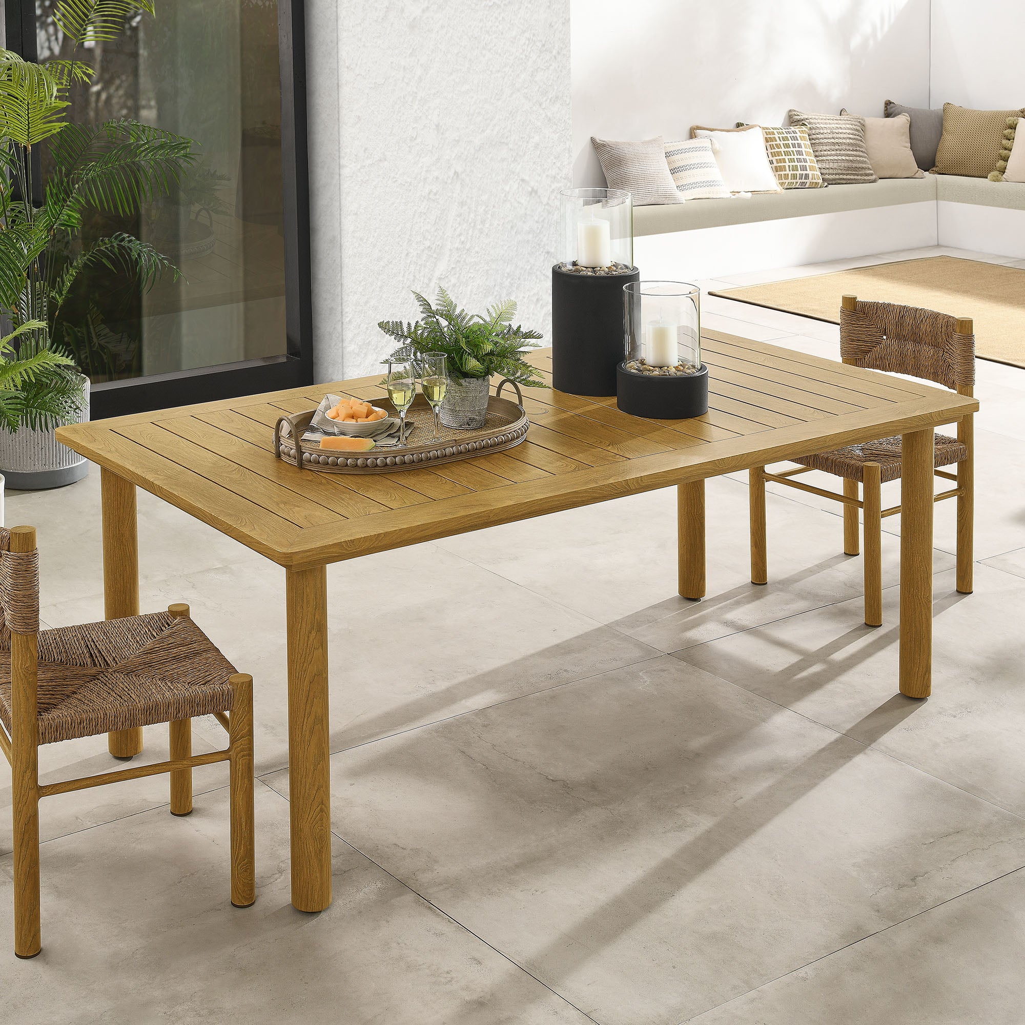 Parkland 76" Outdoor Patio Aluminum Dining Table - Image 2