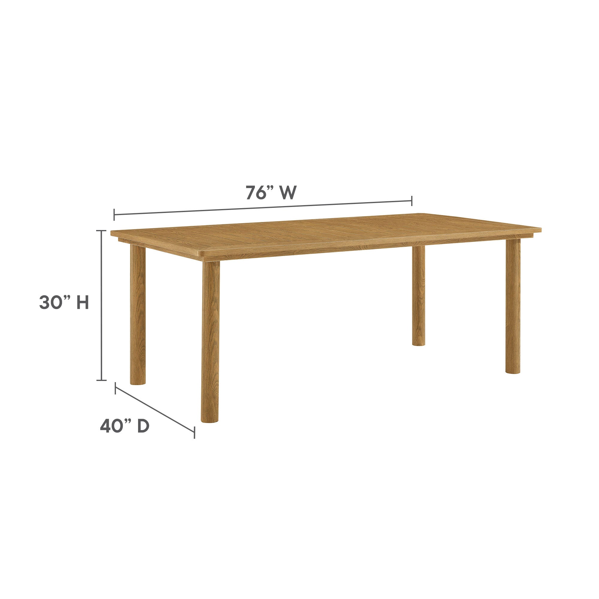 Parkland 76" Outdoor Patio Aluminum Dining Table - Image 4