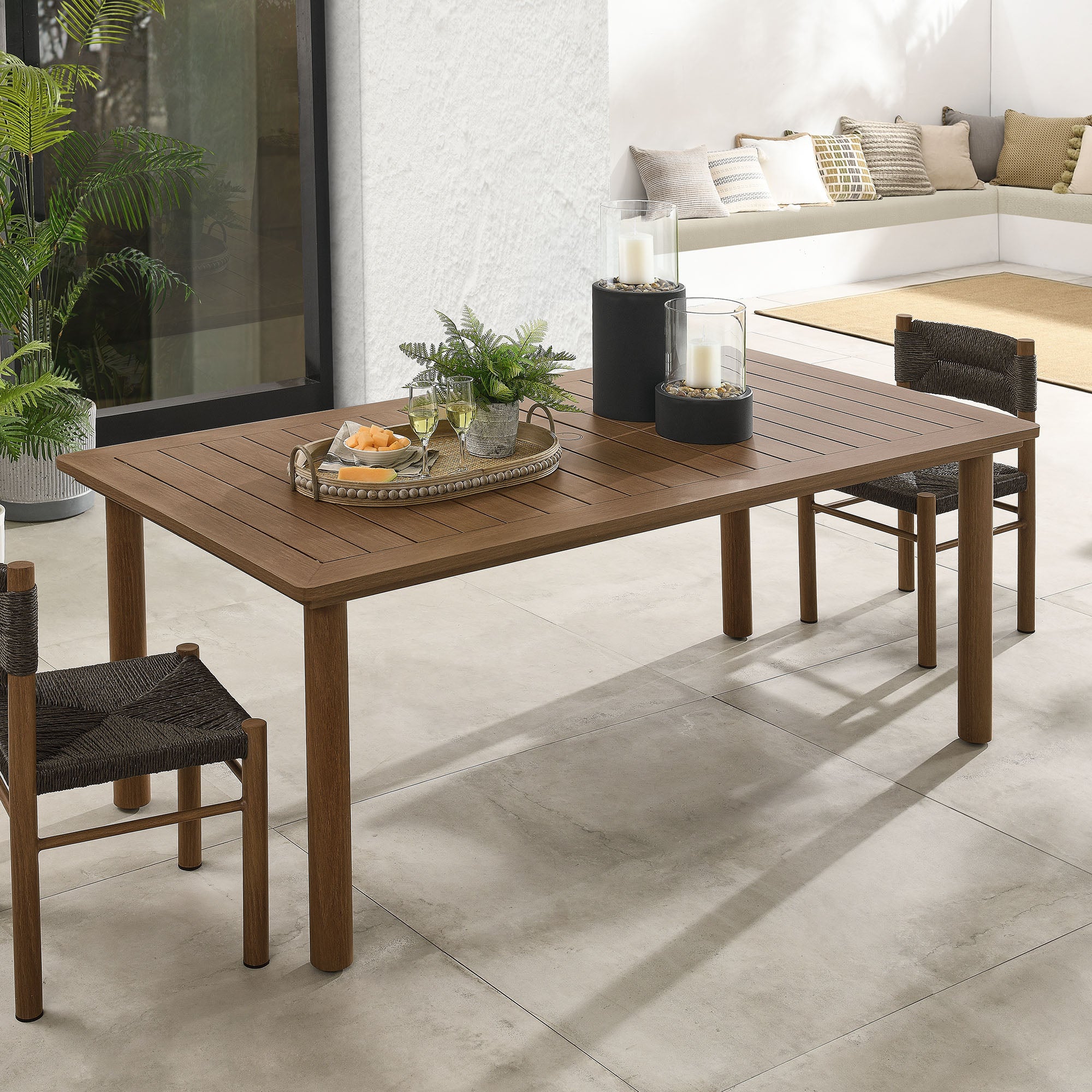 Parkland 76" Outdoor Patio Aluminum Dining Table - Image 10