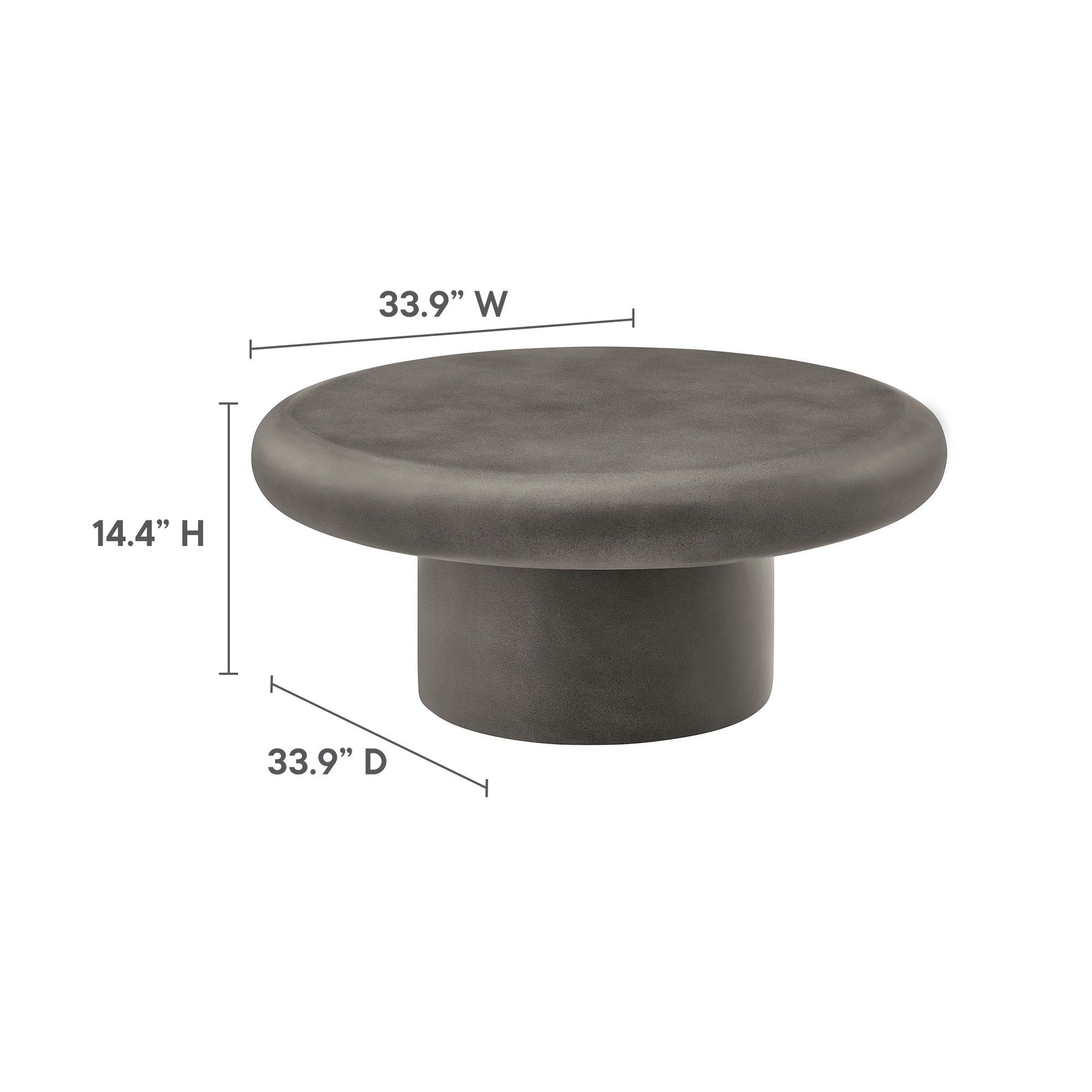 Argos Indoor - Outdoor Patio Concrete Round Coffee Table - Image 4