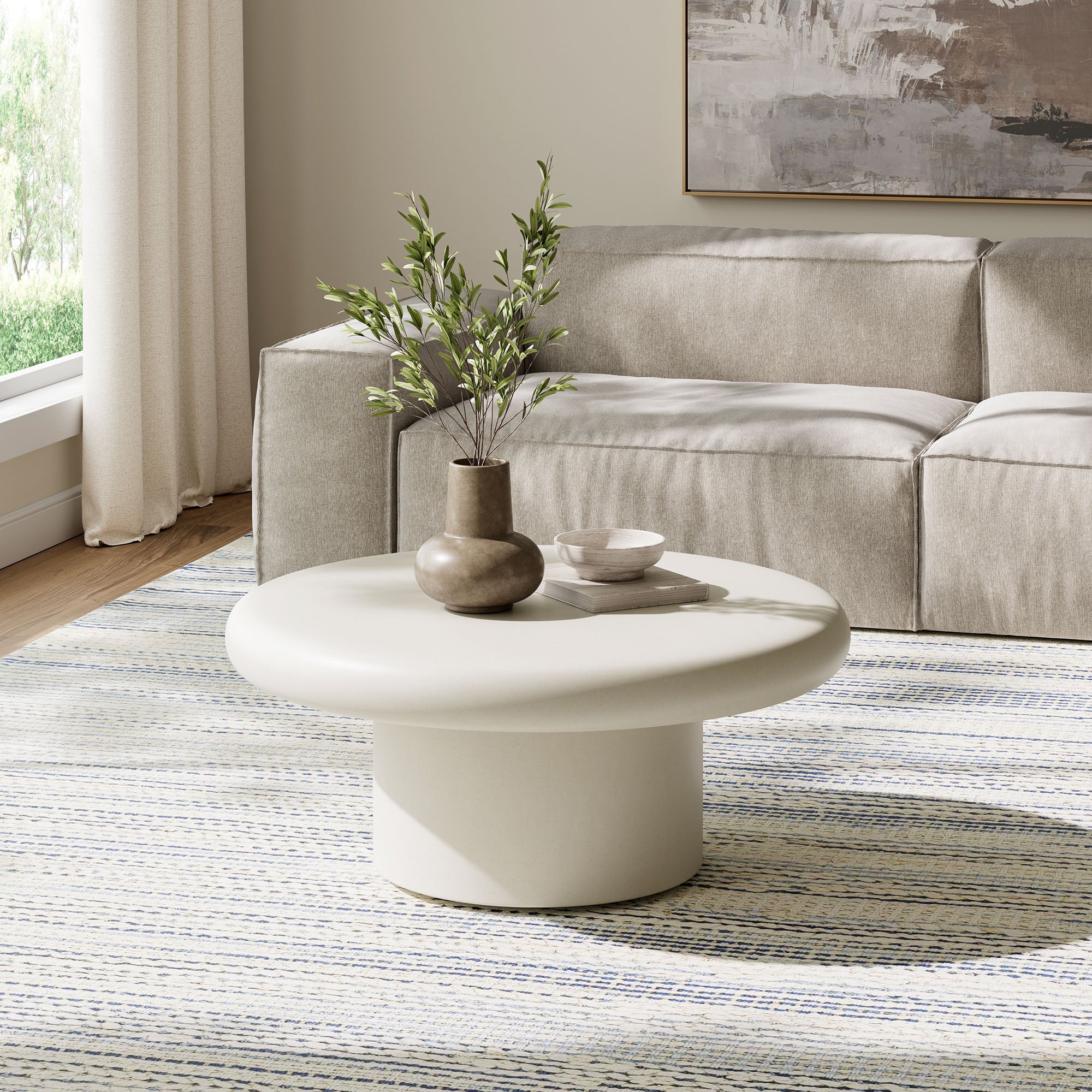Argos Indoor - Outdoor Patio Concrete Round Coffee Table - Image 10