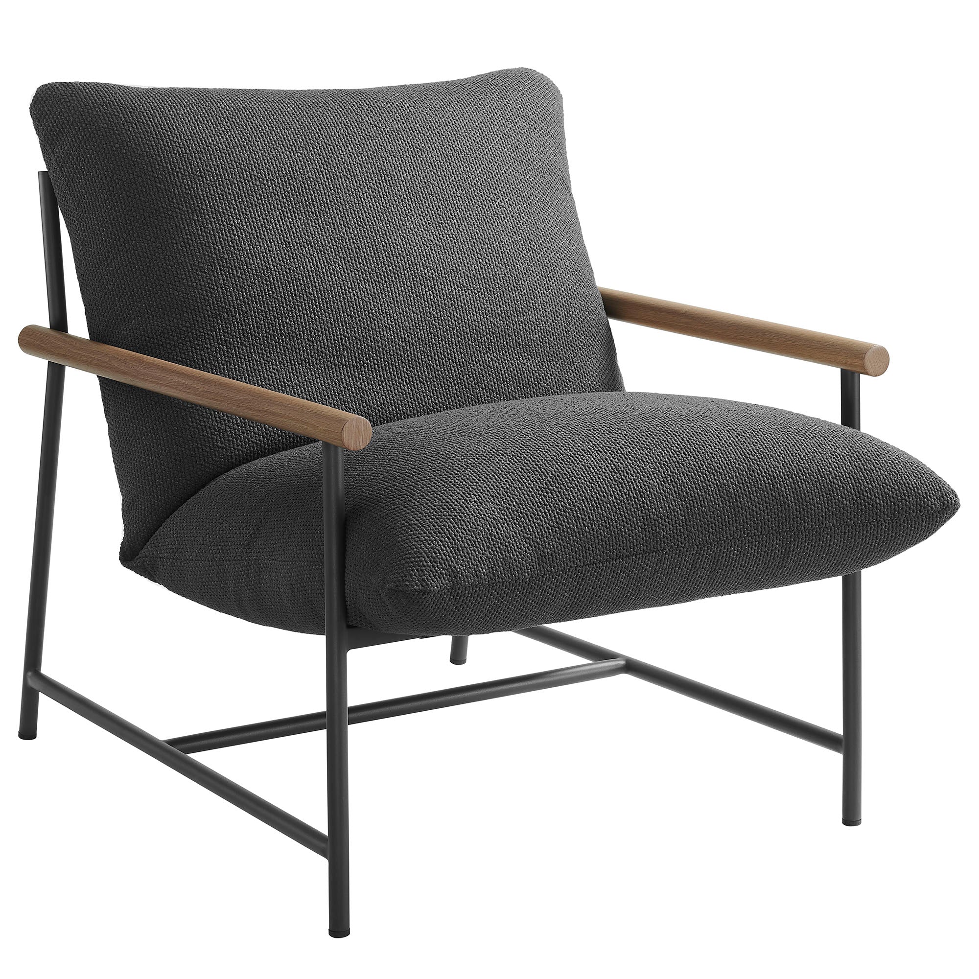 Raya Outdoor Patio Boucle Lounge Chair and Ottoman - Image 6
