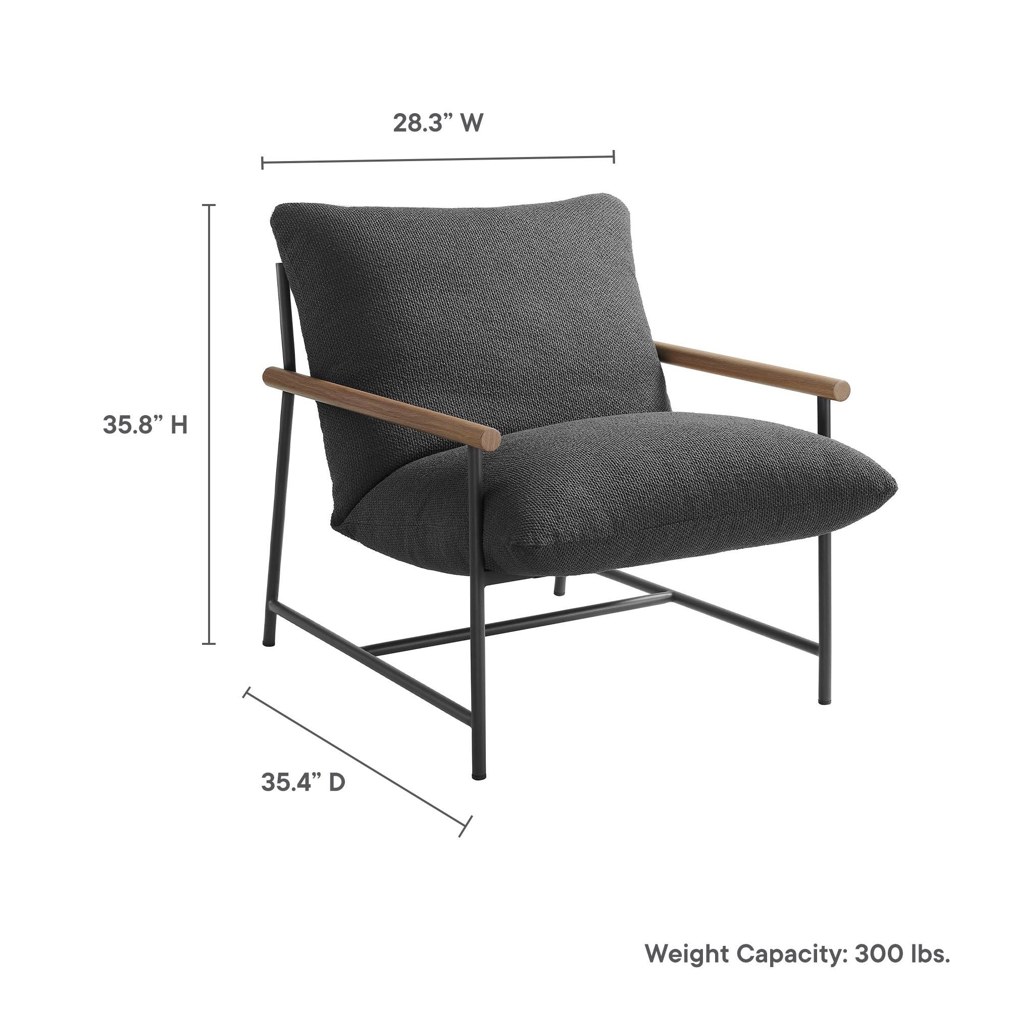Raya Outdoor Patio Boucle Lounge Chair and Ottoman - Image 4