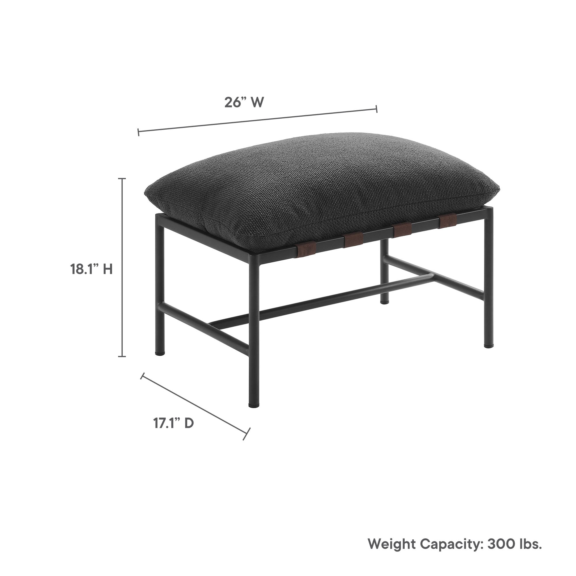 Raya Outdoor Patio Boucle Lounge Chair and Ottoman - Image 5