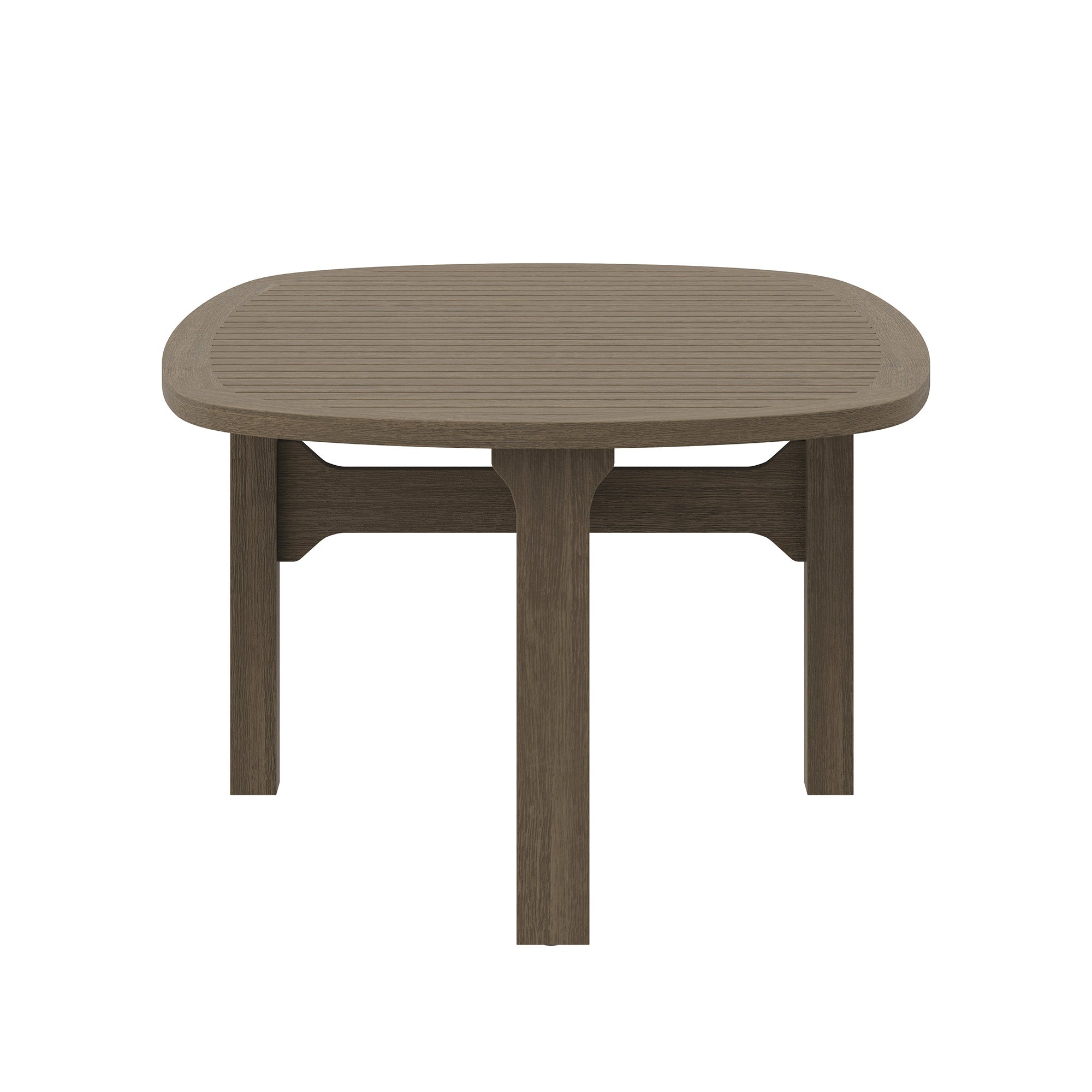 Saratoga Oval Outdoor Patio Teak Wood Coffee Table - Image 6