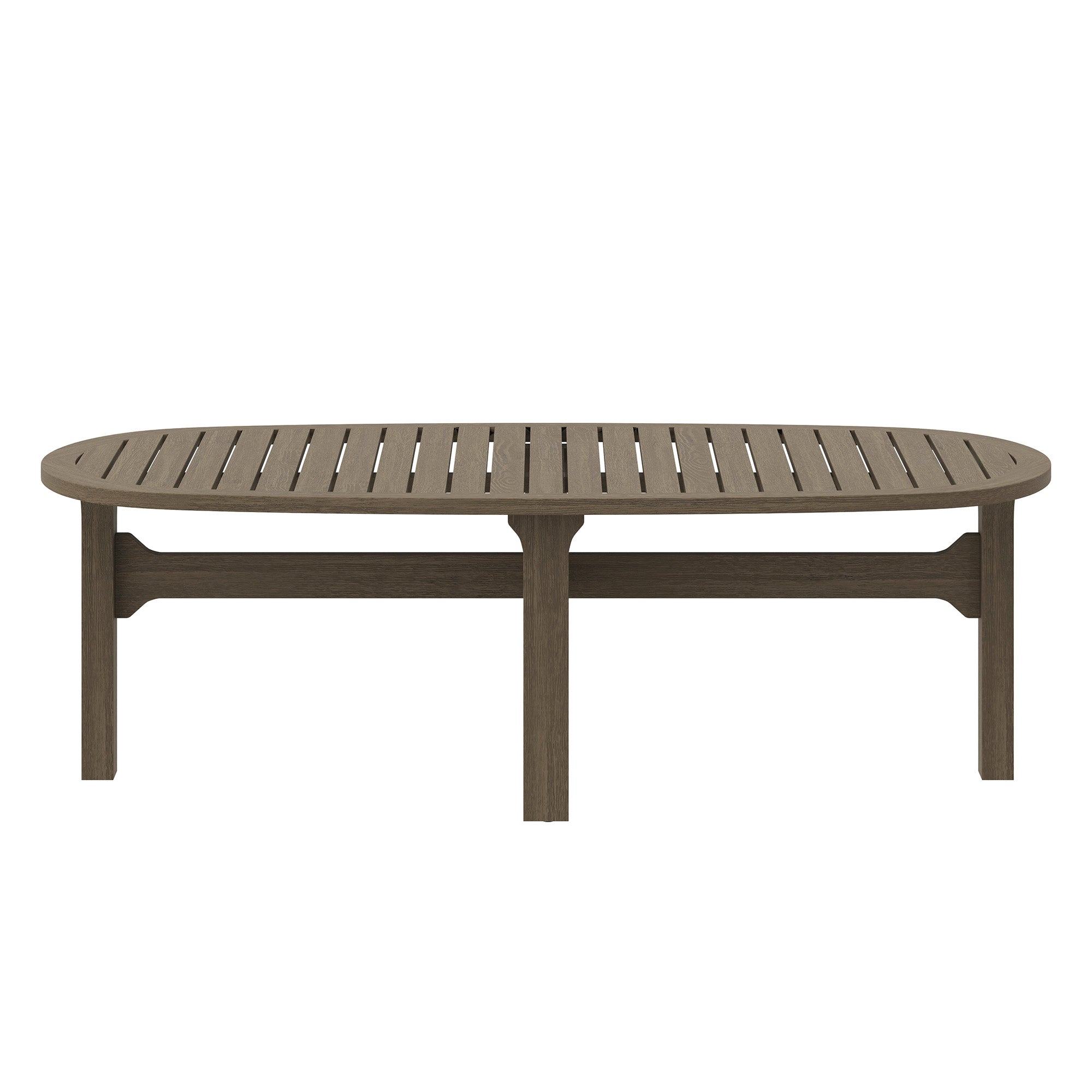 Saratoga Oval Outdoor Patio Teak Wood Coffee Table - Image 7