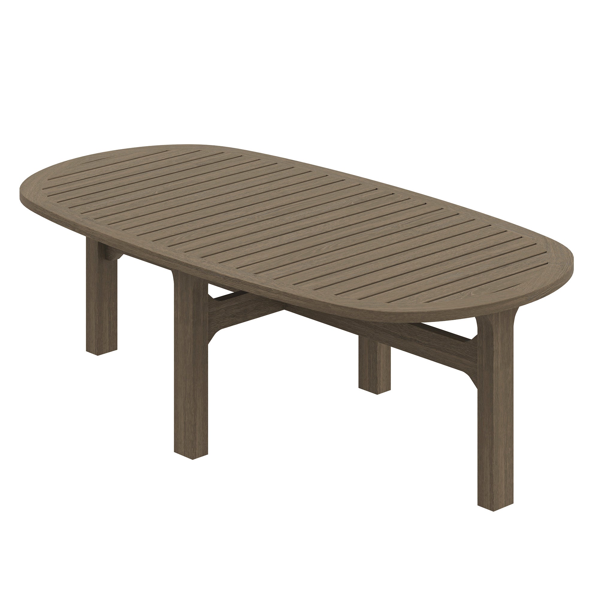 Saratoga Oval Outdoor Patio Teak Wood Coffee Table - Image 8