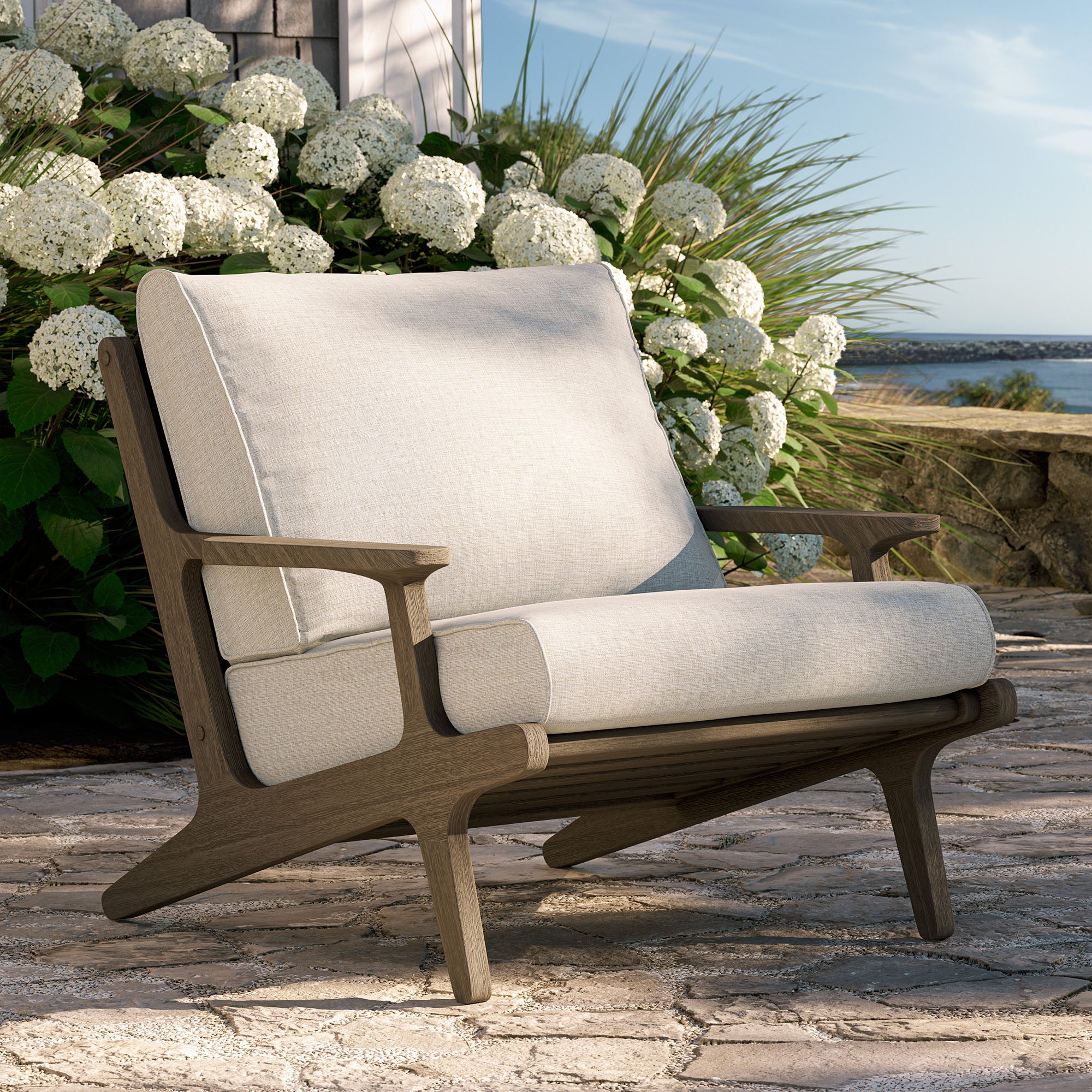 Saratoga Outdoor Teak Wood Armchair - Image 10