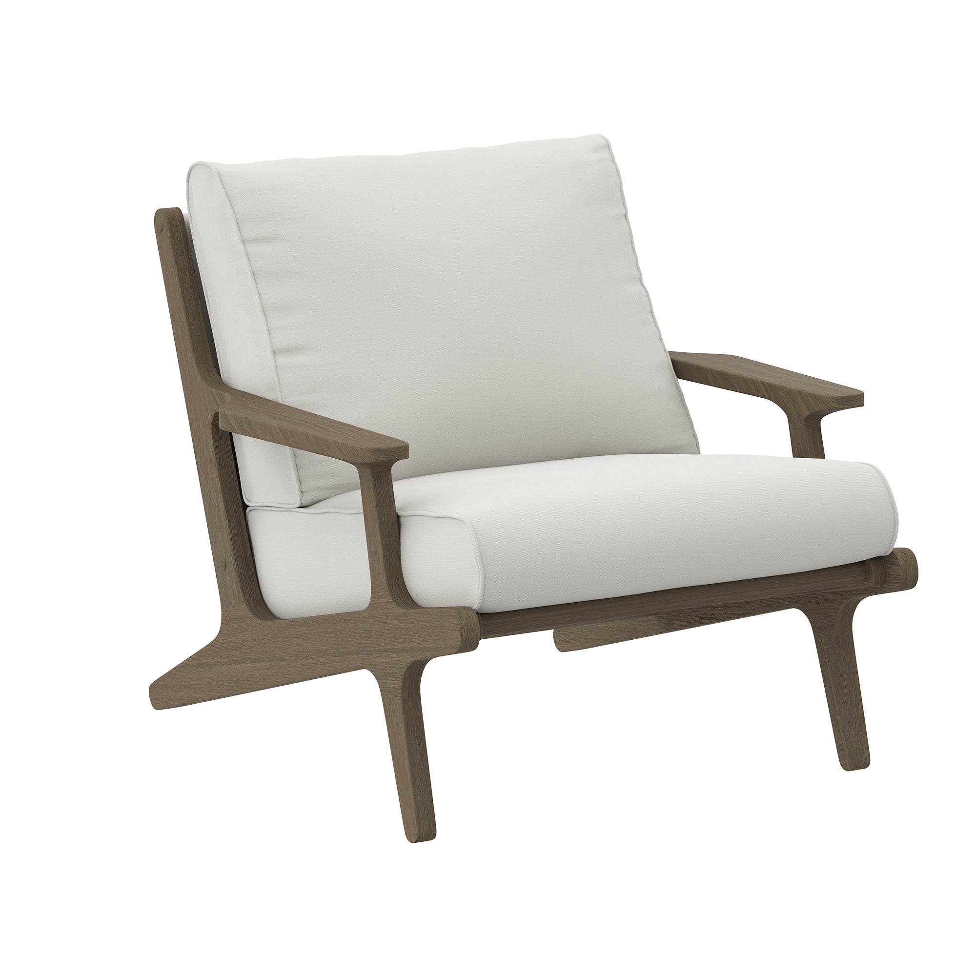 Saratoga Outdoor Teak Wood Chair and Ottoman Set - Image 6