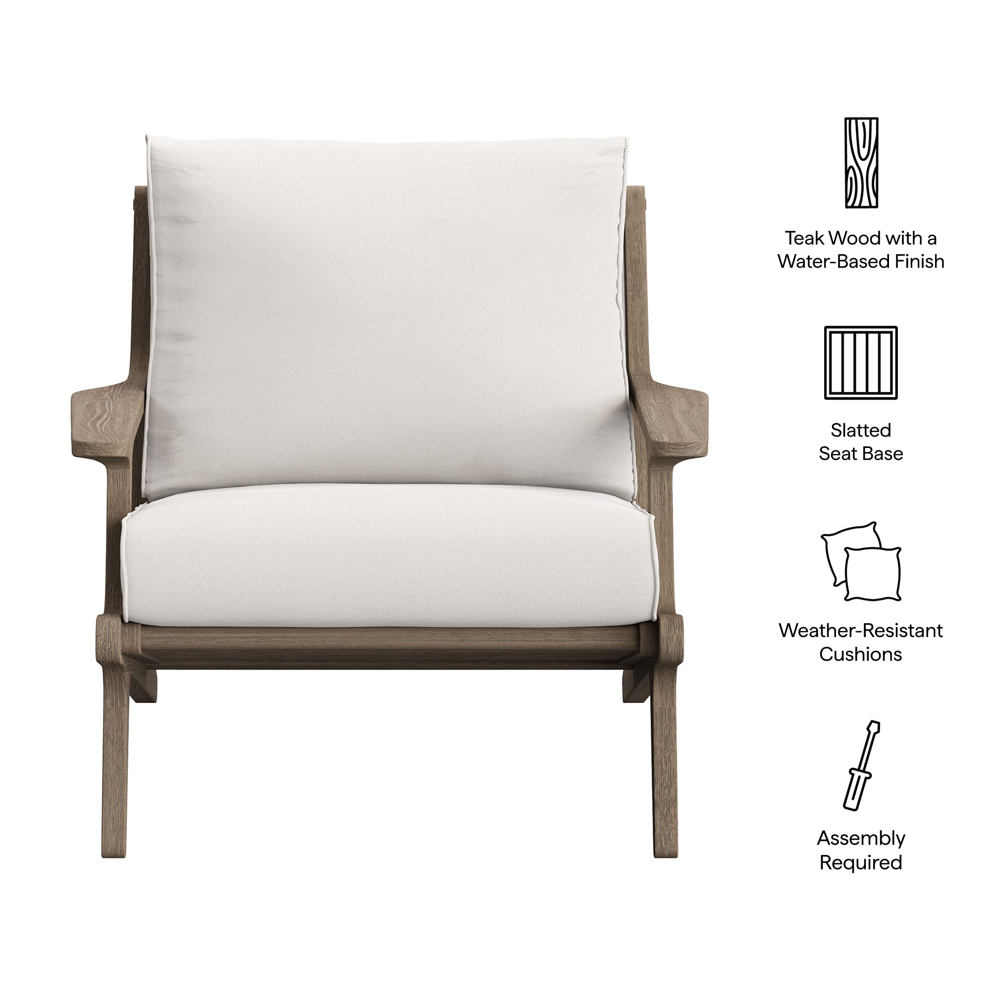 Saratoga Outdoor Teak Wood Armchair - Image 3