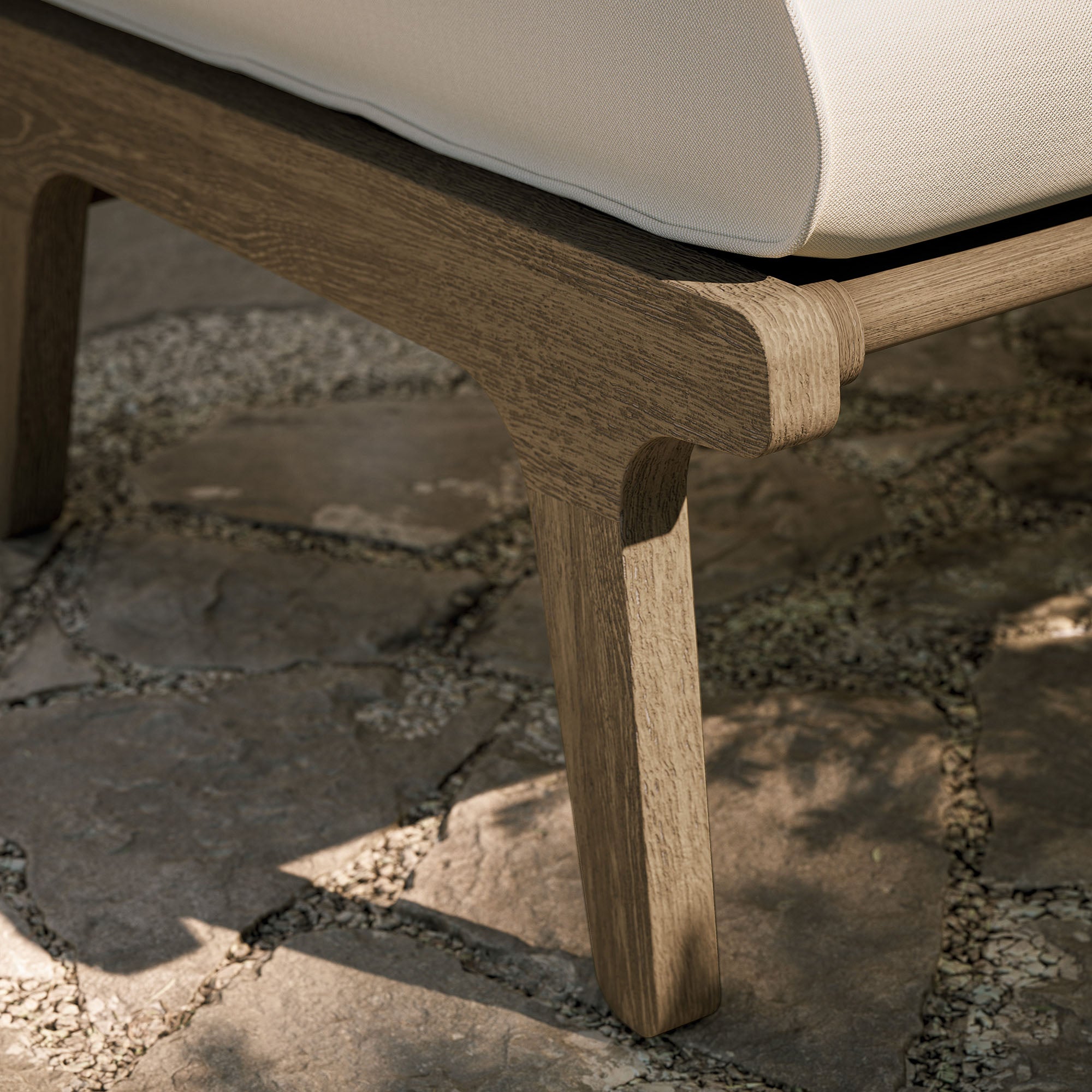 Saratoga Outdoor Teak Ottoman - Image 5
