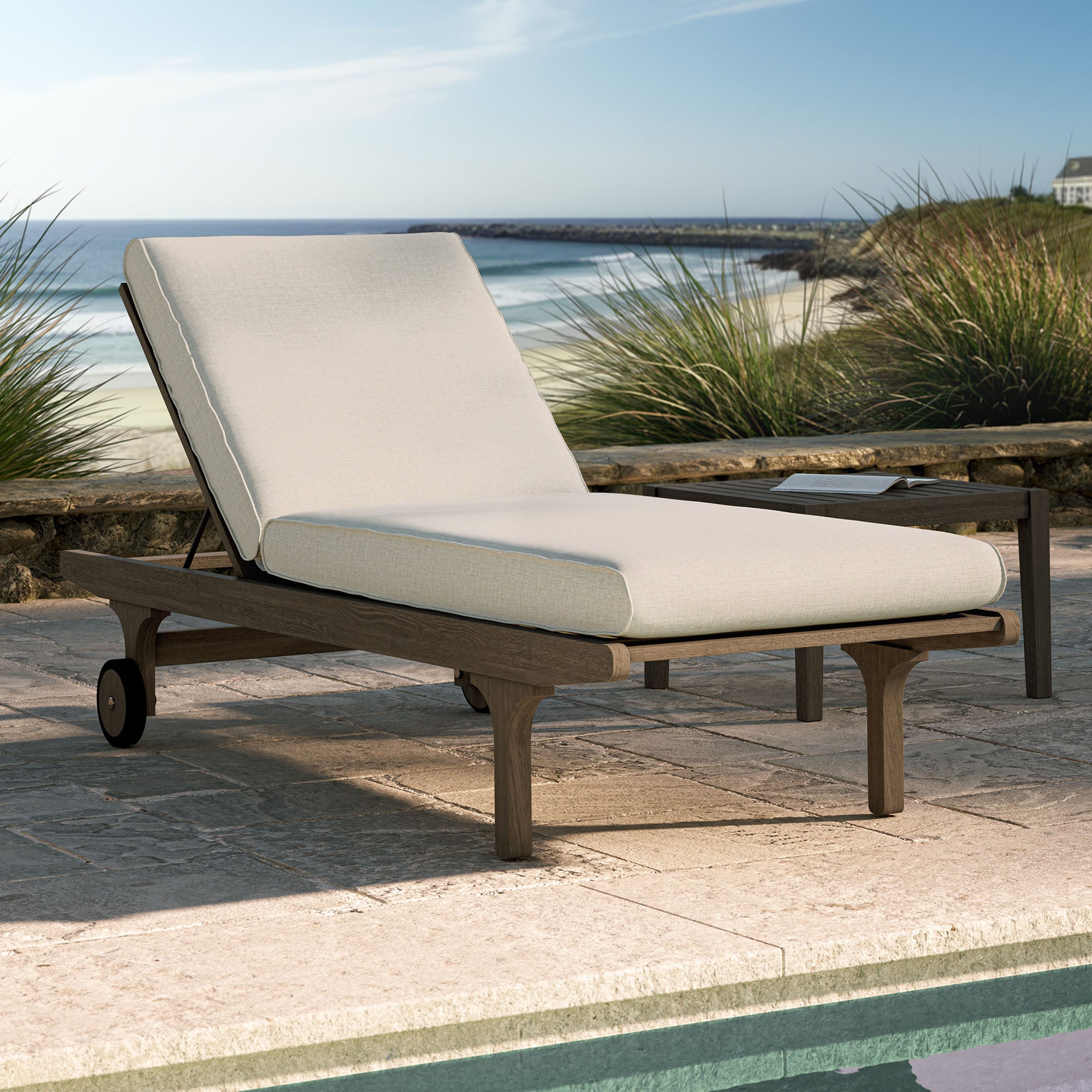 Saratoga Outdoor Teak Chaise Lounge Chair - Image 10